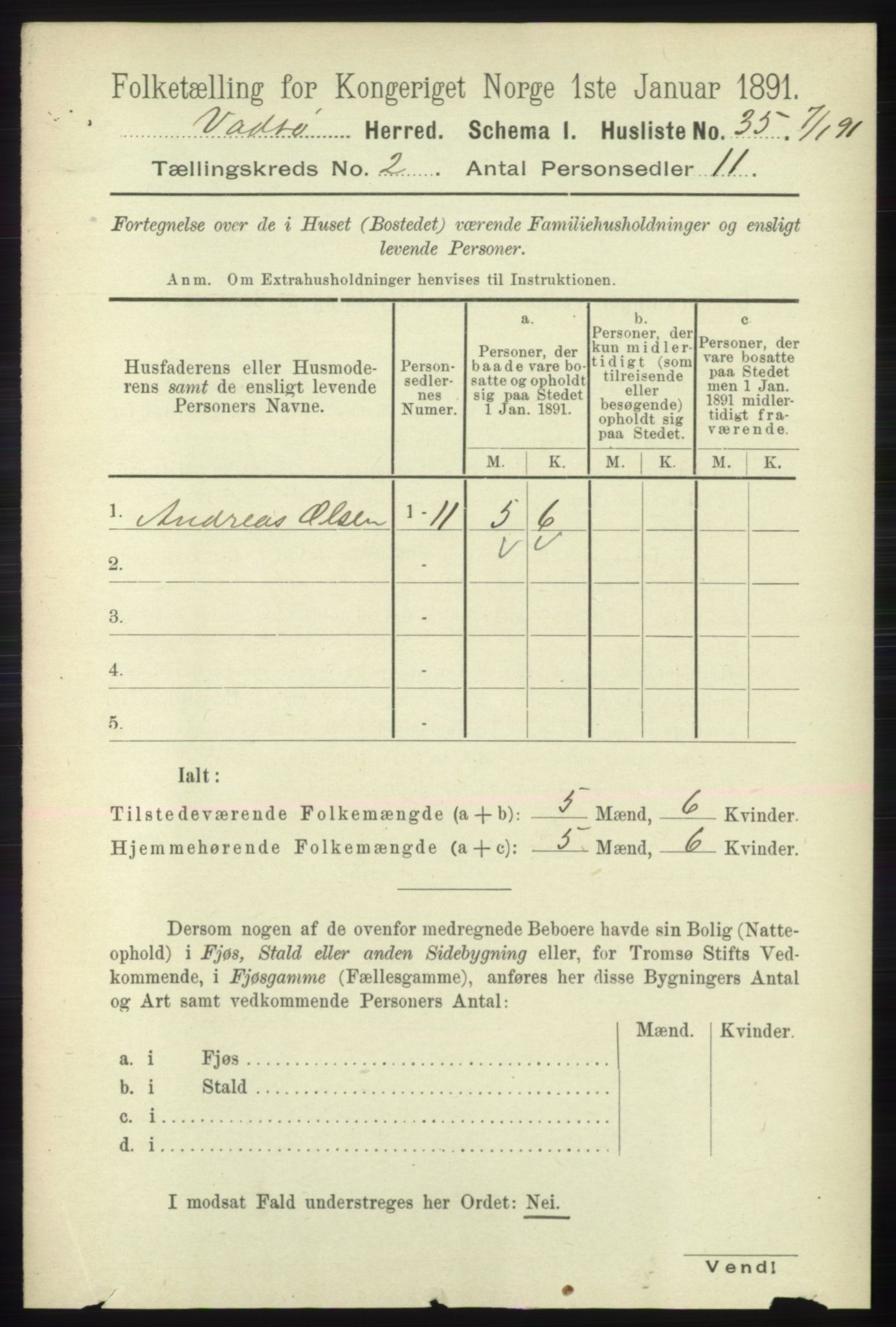 RA, 1891 census for 2029 Vadsø, 1891, p. 438