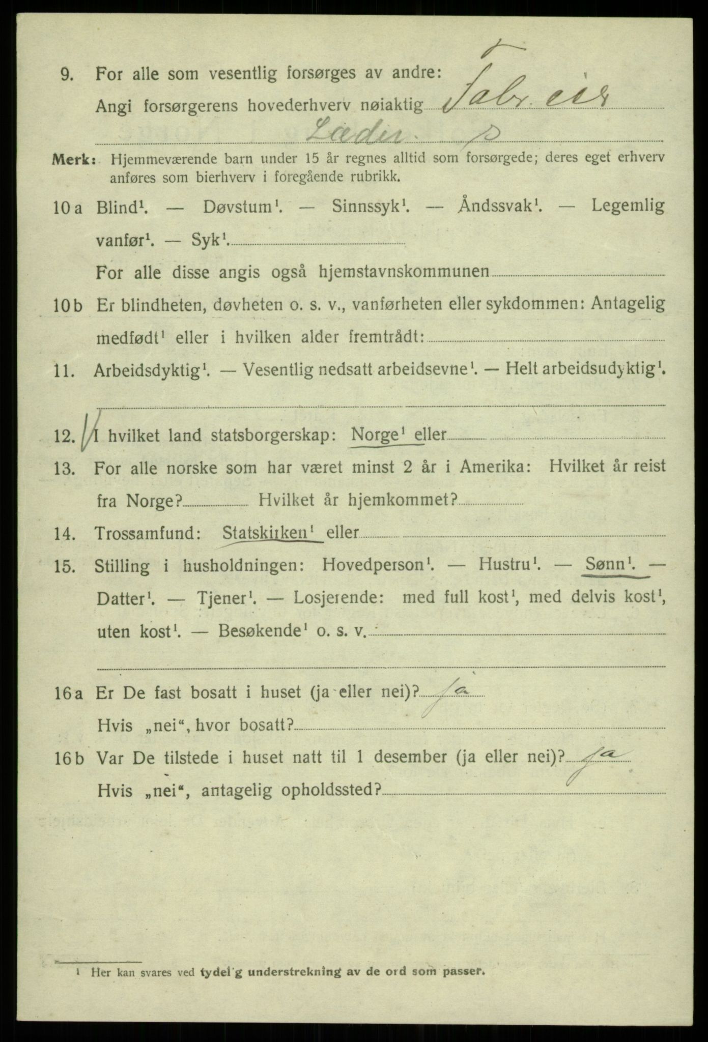 SAB, 1920 census for Bergen, 1920, p. 74289