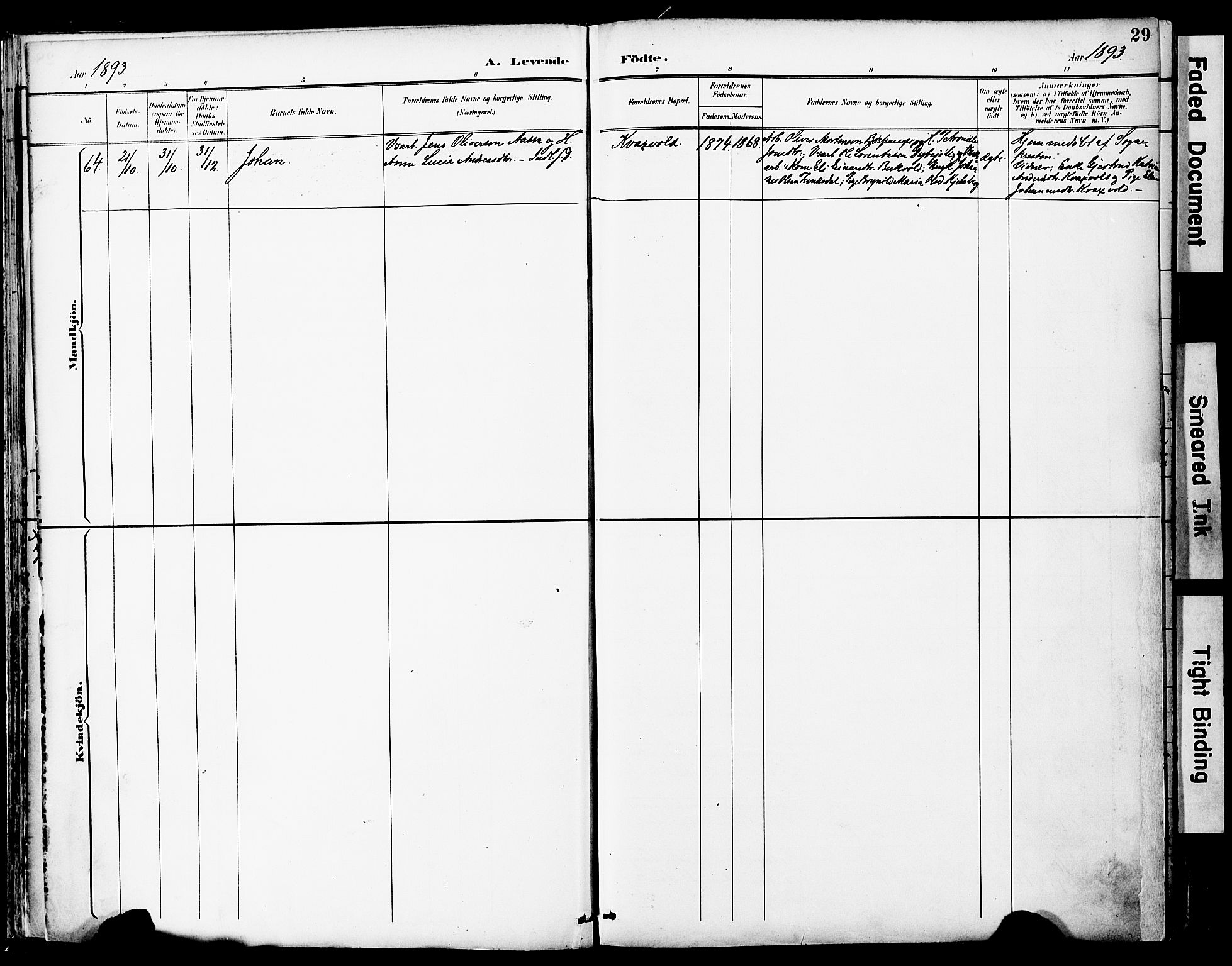 Ministerialprotokoller, klokkerbøker og fødselsregistre - Sør-Trøndelag, SAT/A-1456/681/L0935: Parish register (official) no. 681A13, 1890-1898, p. 29