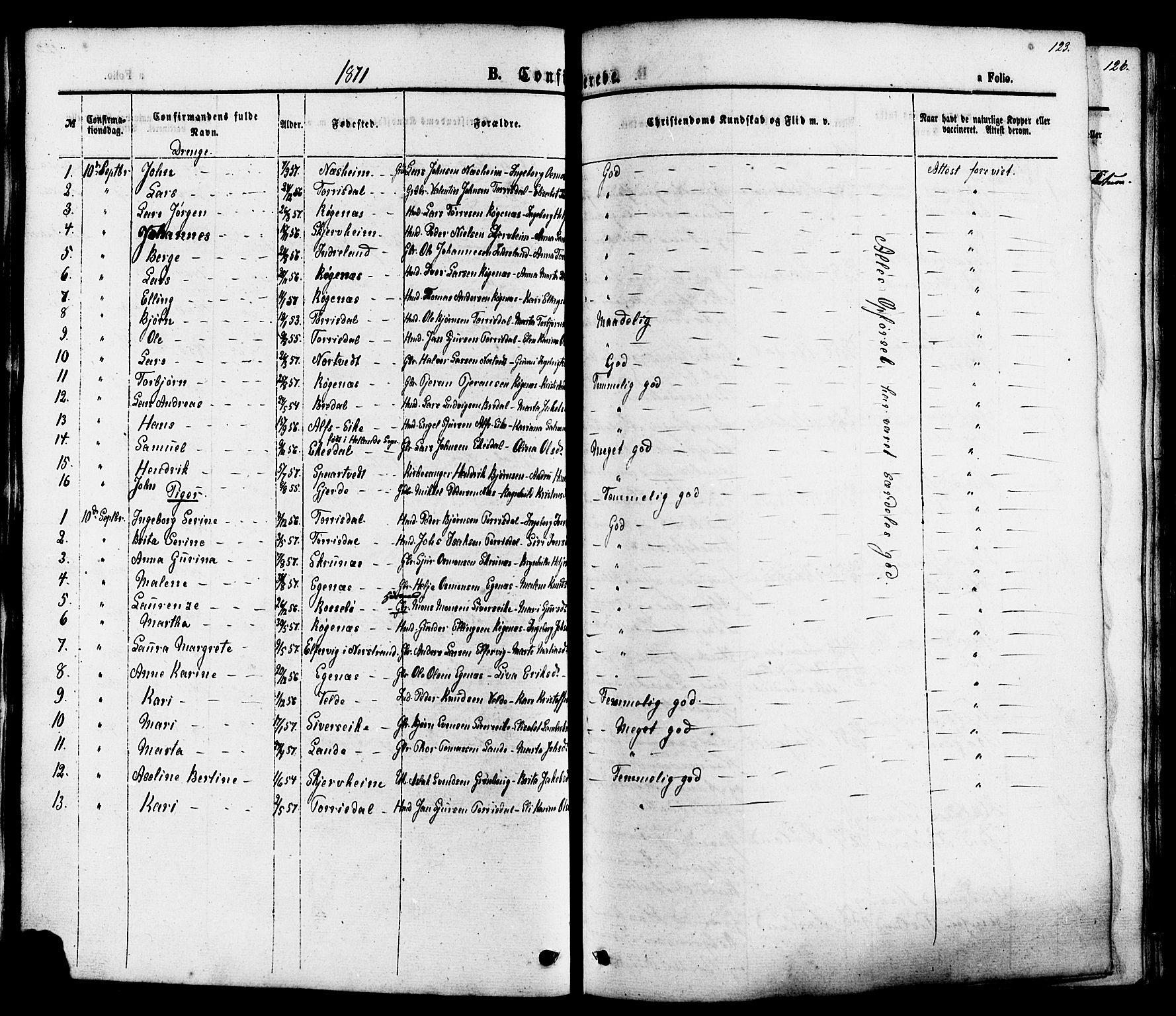 Skjold sokneprestkontor, SAST/A-101847/H/Ha/Haa/L0007: Parish register (official) no. A 7, 1857-1882, p. 123