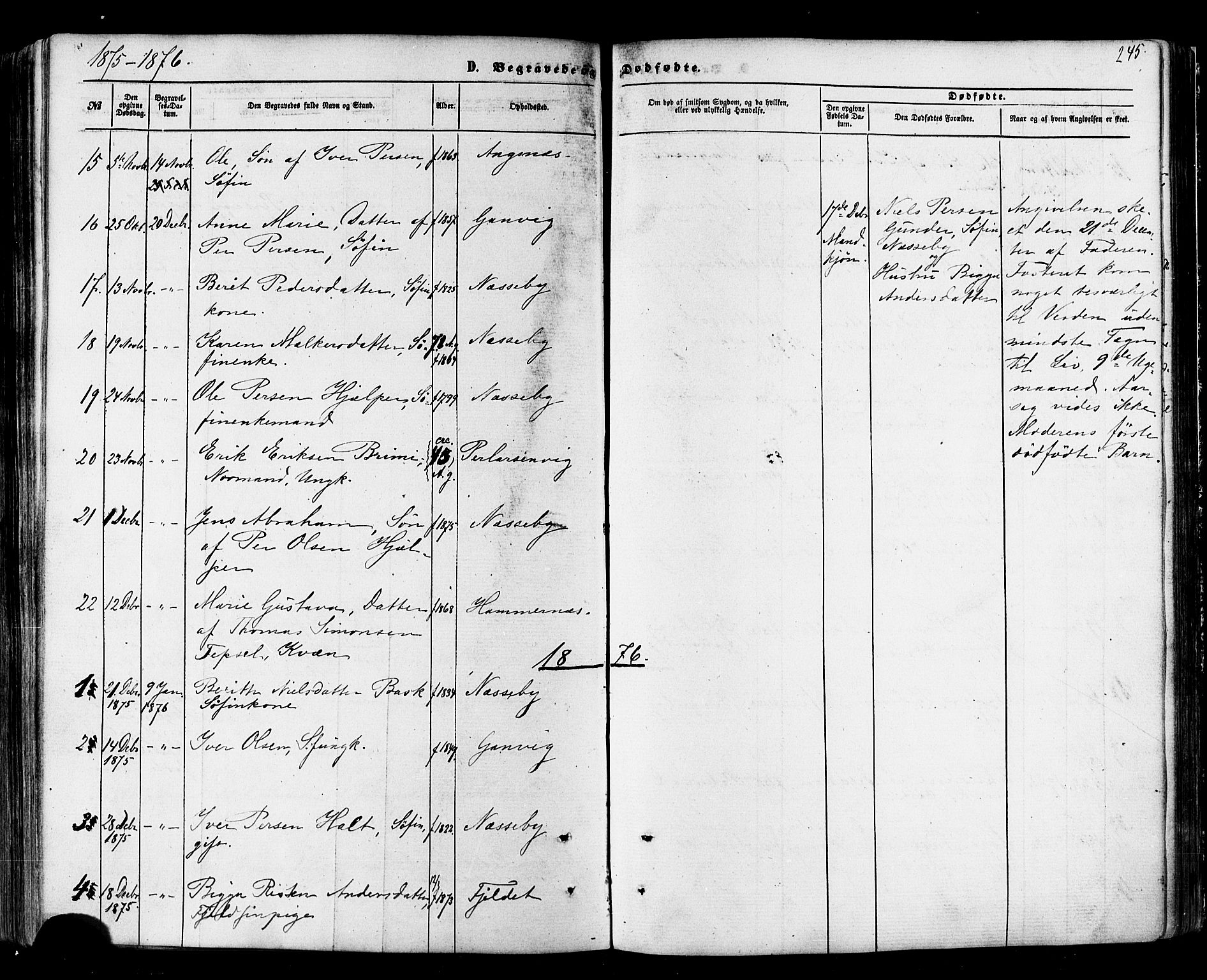 Nesseby sokneprestkontor, SATØ/S-1330/H/Ha/L0003kirke: Parish register (official) no. 3 /1, 1865-1876, p. 245
