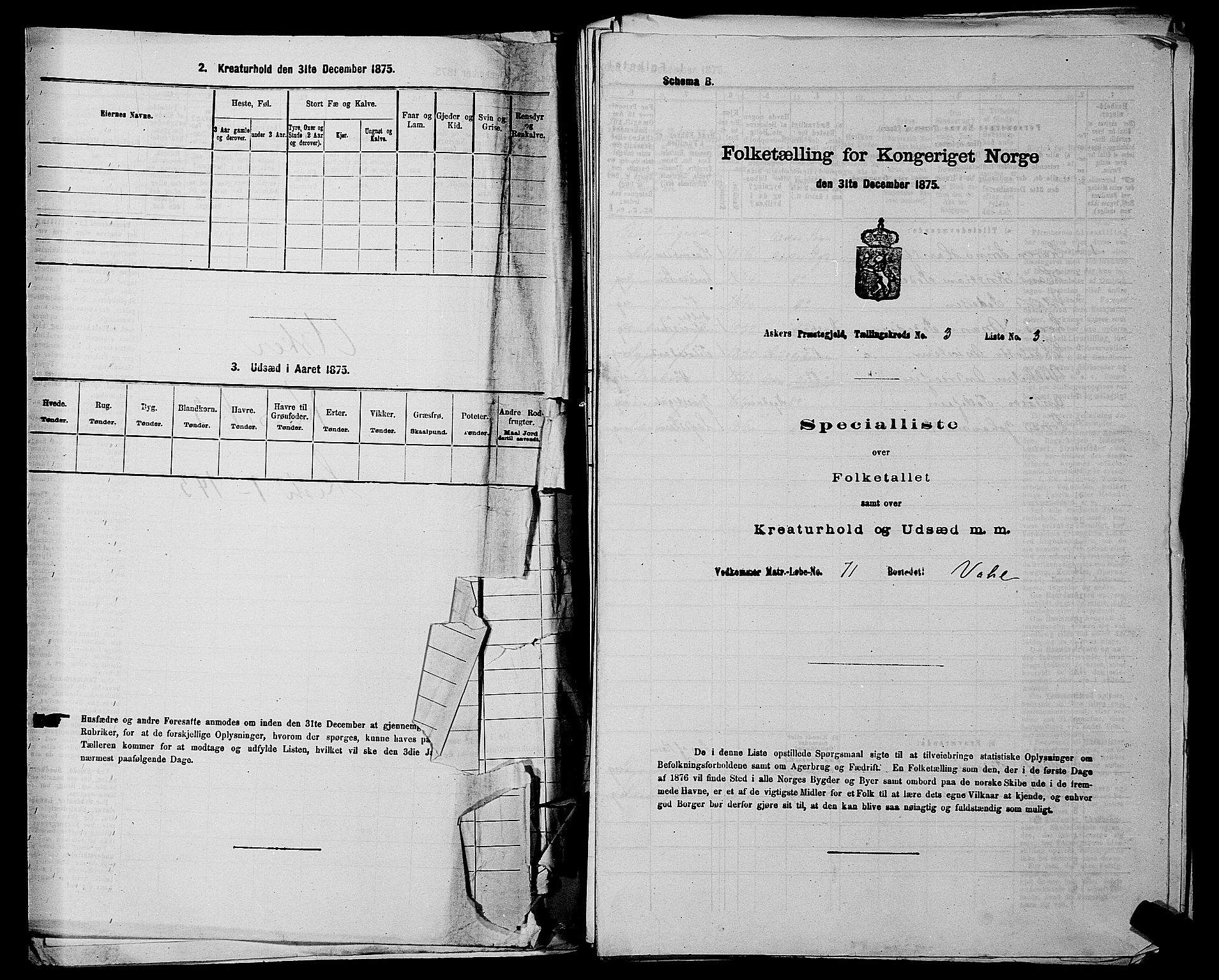 RA, 1875 census for 0220P Asker, 1875, p. 484