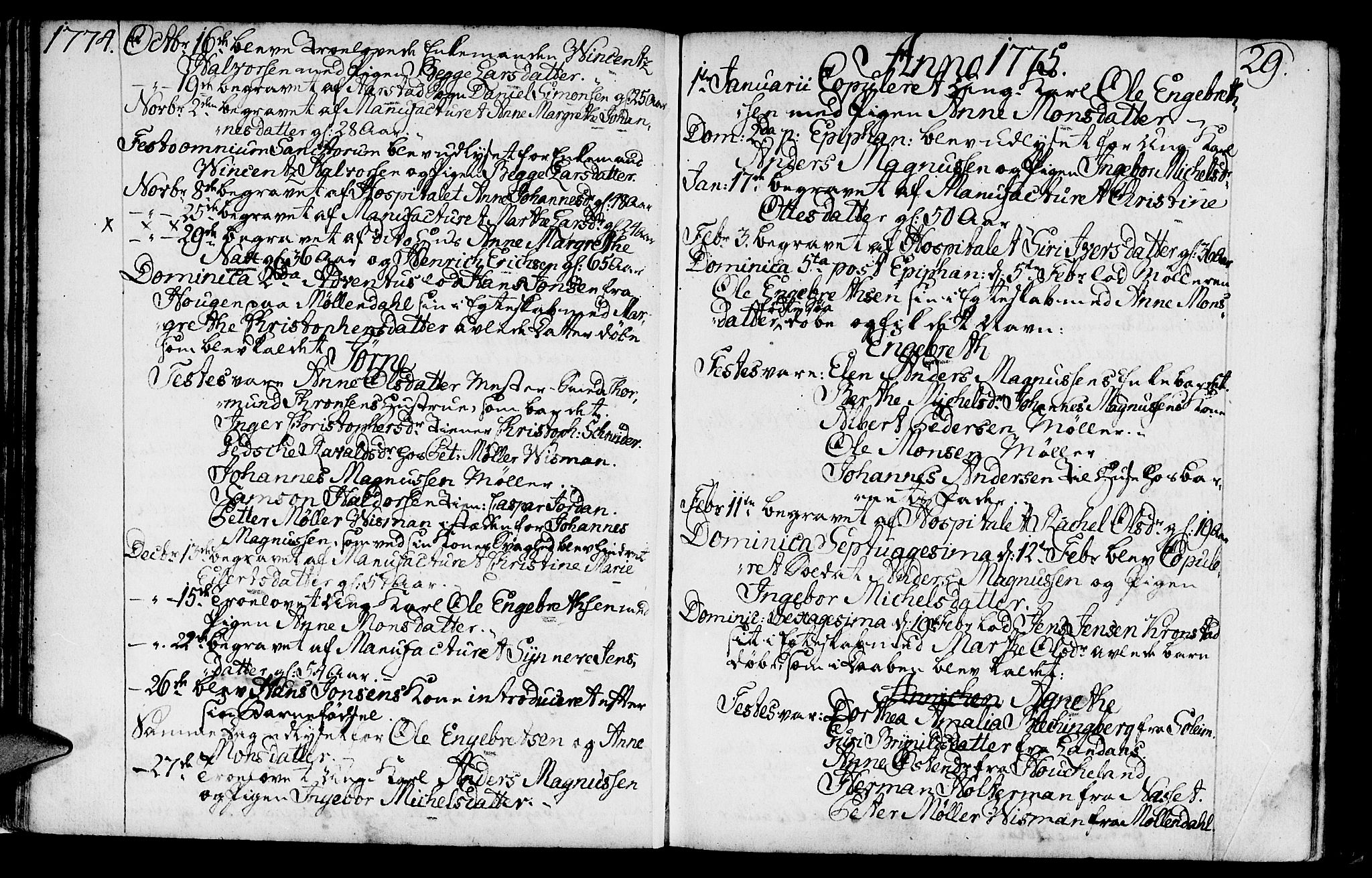 St. Jørgens hospital og Årstad sokneprestembete, AV/SAB-A-99934: Parish register (official) no. A 2, 1766-1814, p. 29