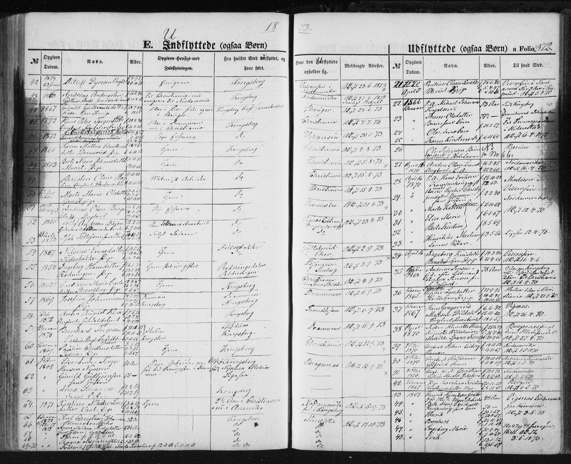 Kongsberg kirkebøker, SAKO/A-22/F/Fa/L0010: Parish register (official) no. I 10, 1859-1875, p. 372