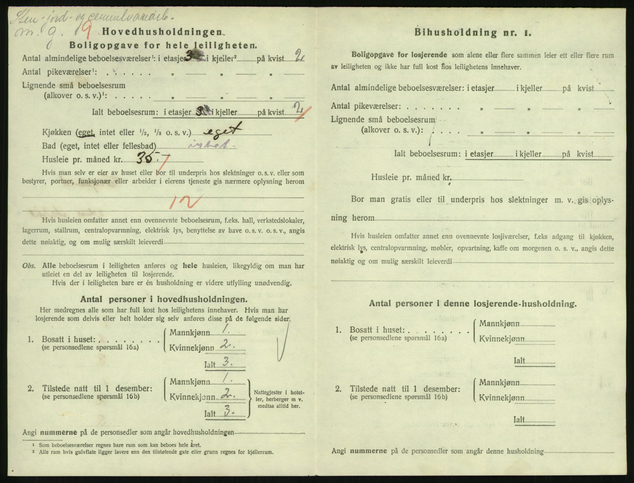 SAH, 1920 census for Lillehammer, 1920, p. 3403