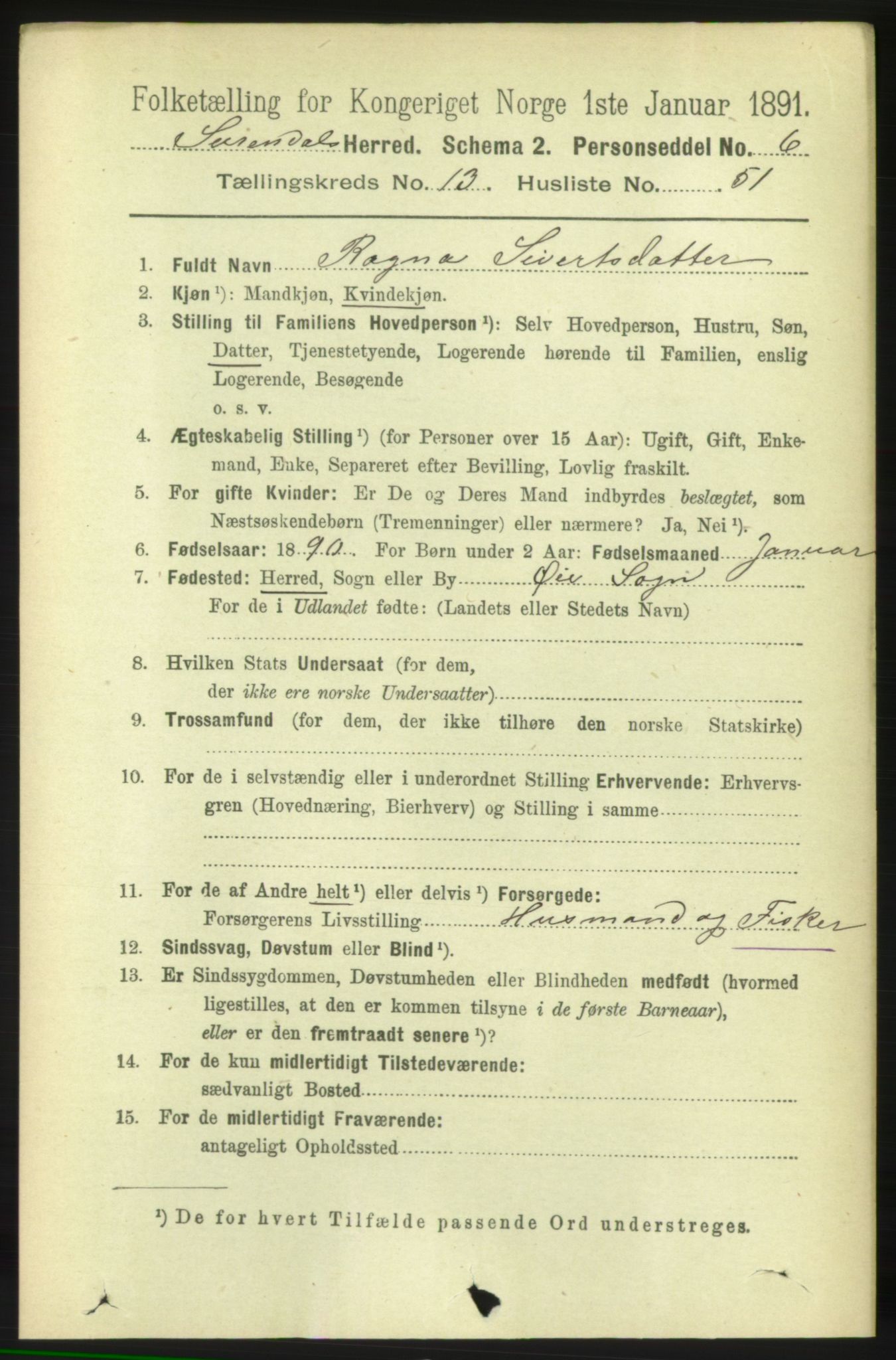 RA, 1891 census for 1566 Surnadal, 1891, p. 3458