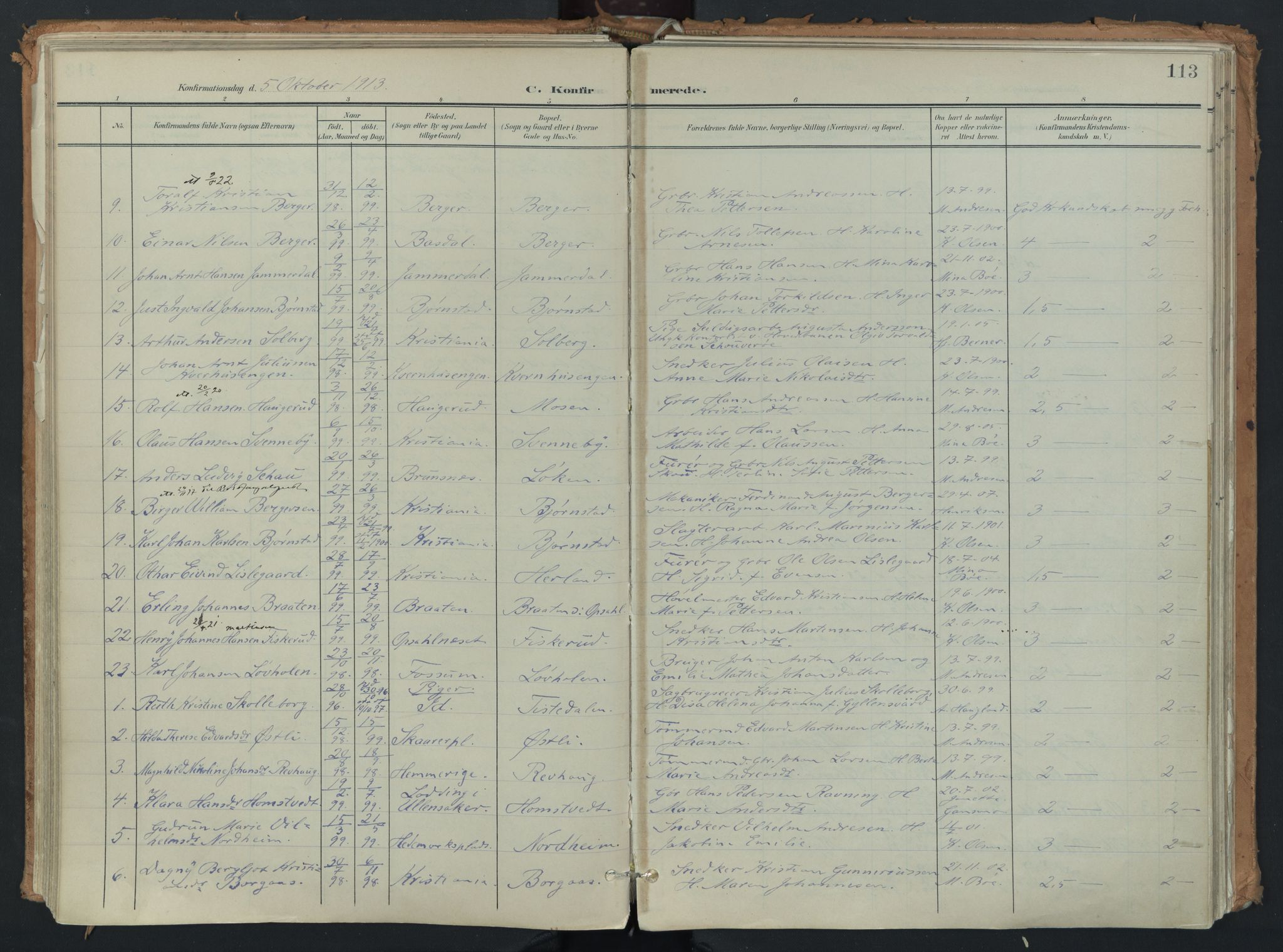 Eidsberg prestekontor Kirkebøker, AV/SAO-A-10905/F/Fb/L0002: Parish register (official) no. II 2, 1901-1933, p. 113