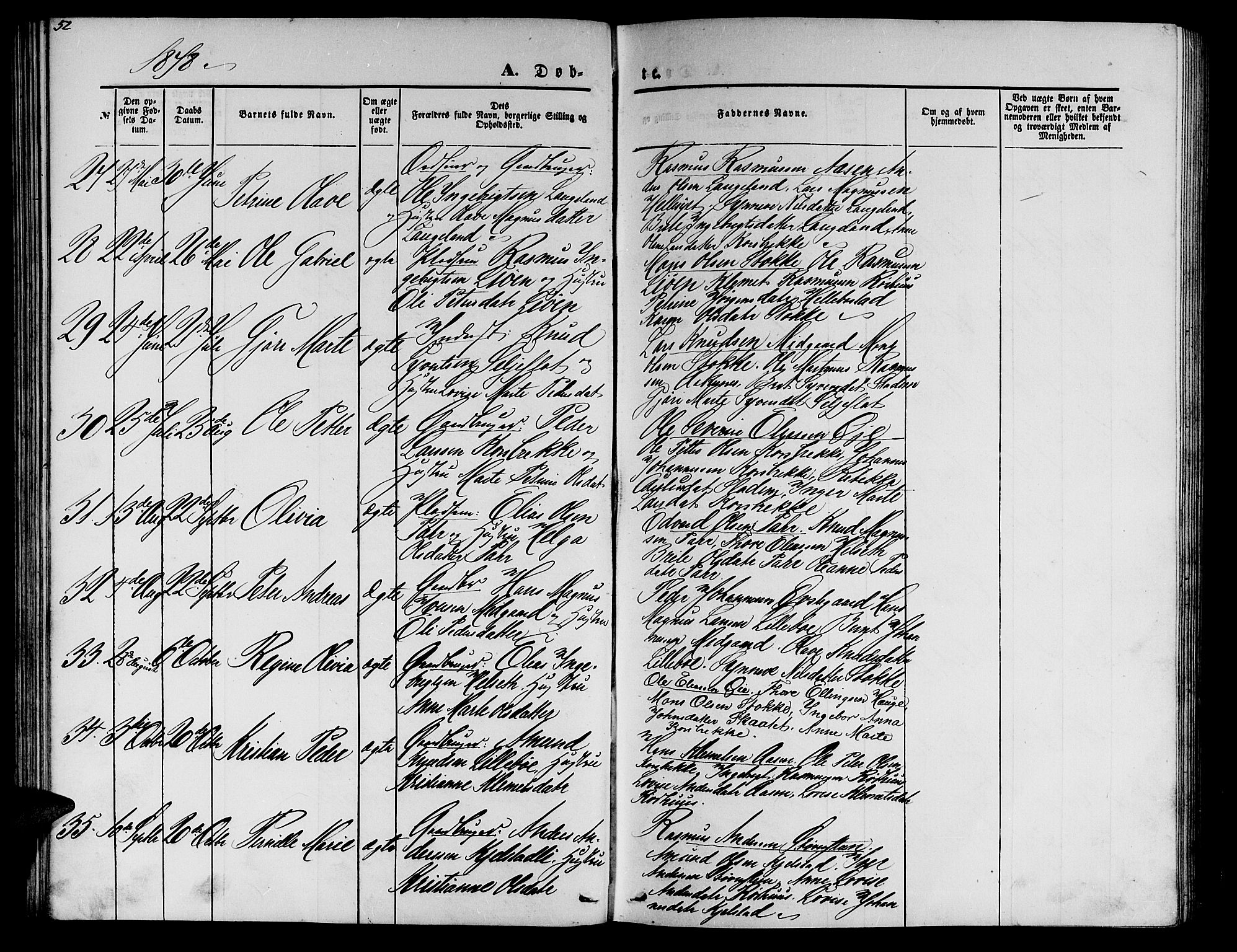 Ministerialprotokoller, klokkerbøker og fødselsregistre - Møre og Romsdal, AV/SAT-A-1454/517/L0229: Parish register (copy) no. 517C02, 1864-1879, p. 52