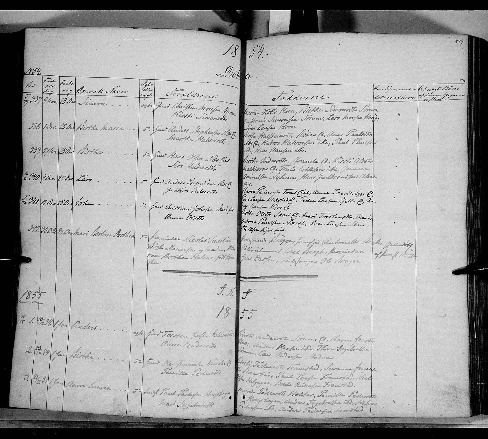 Gran prestekontor, SAH/PREST-112/H/Ha/Haa/L0011: Parish register (official) no. 11, 1842-1856, p. 478-479