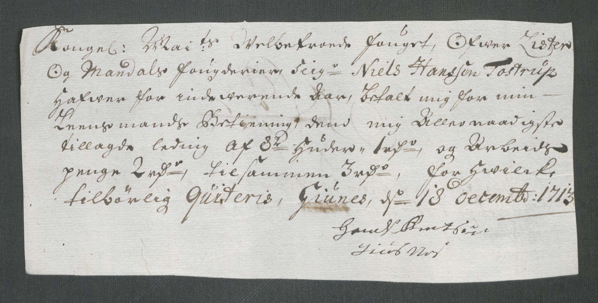 Rentekammeret inntil 1814, Reviderte regnskaper, Fogderegnskap, AV/RA-EA-4092/R43/L2556: Fogderegnskap Lista og Mandal, 1713, p. 455