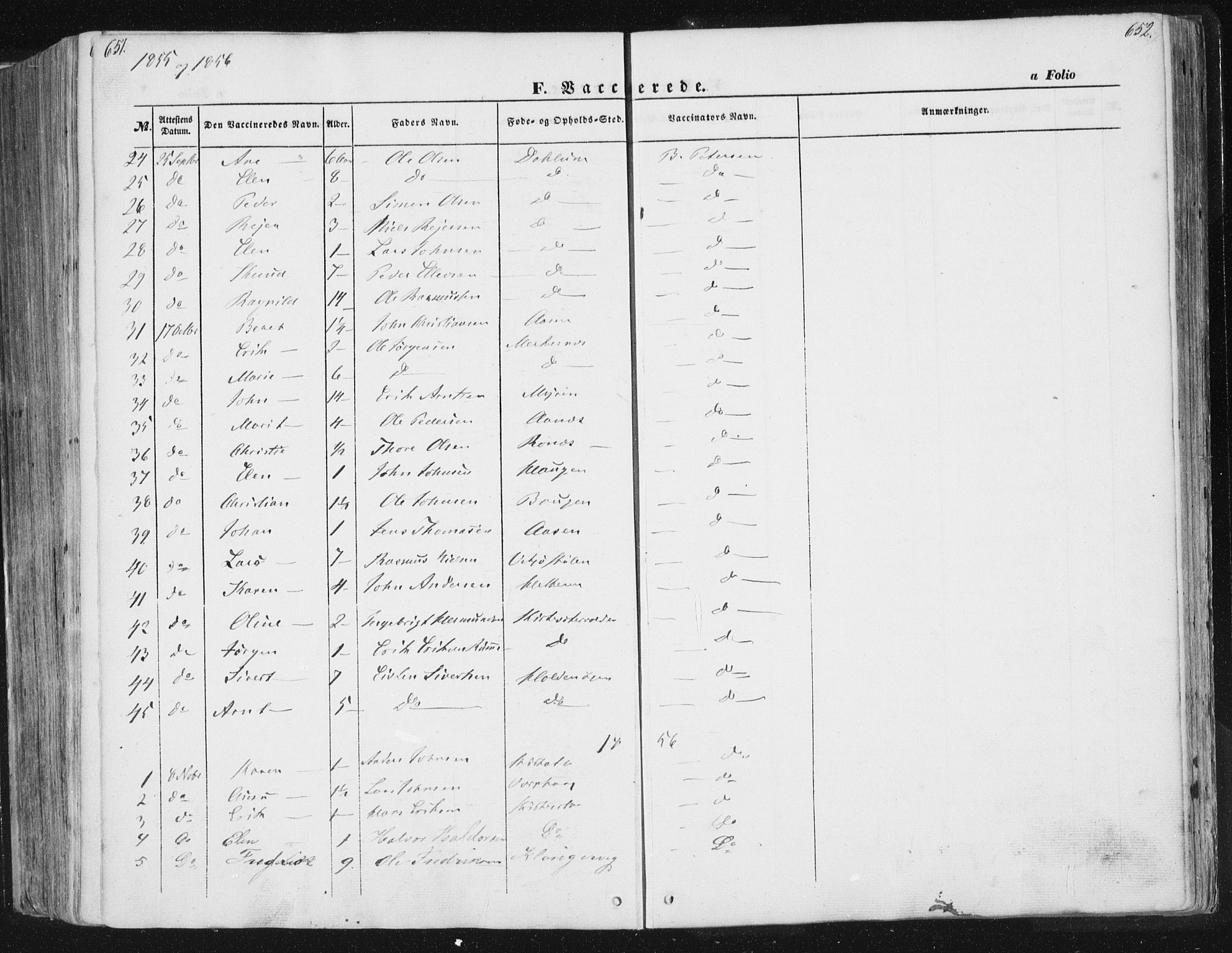 Ministerialprotokoller, klokkerbøker og fødselsregistre - Sør-Trøndelag, SAT/A-1456/630/L0494: Parish register (official) no. 630A07, 1852-1868, p. 651-652