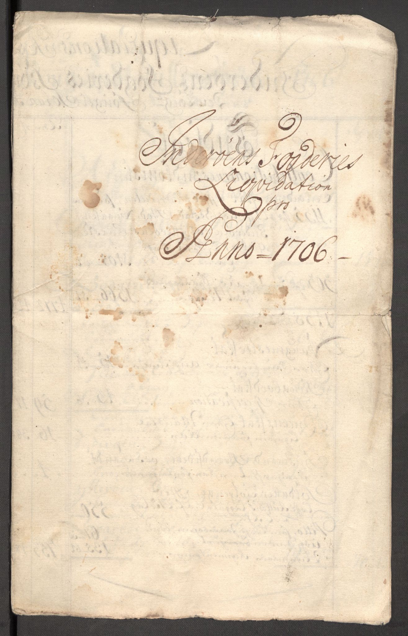 Rentekammeret inntil 1814, Reviderte regnskaper, Fogderegnskap, AV/RA-EA-4092/R63/L4315: Fogderegnskap Inderøy, 1706-1707, p. 16