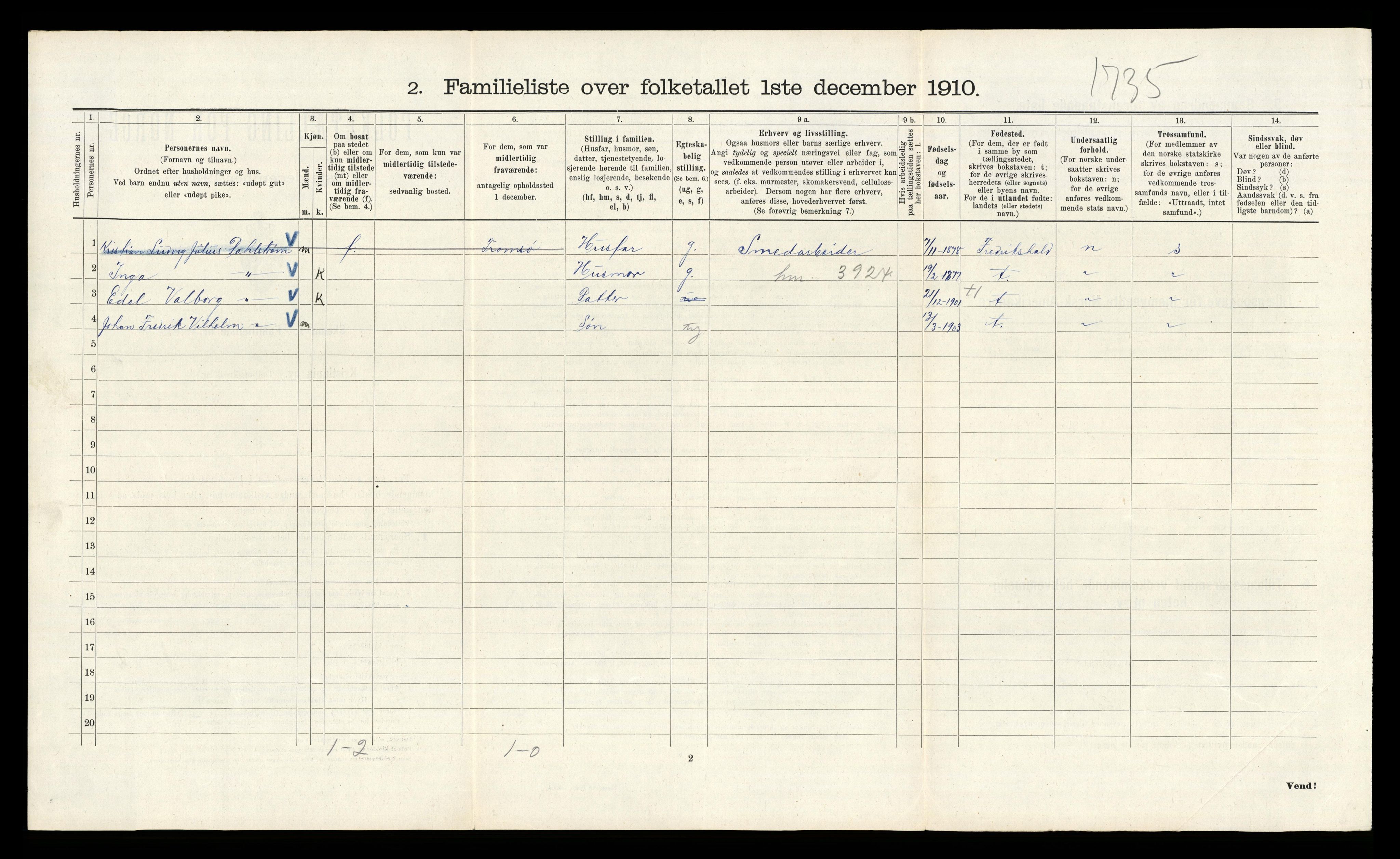 RA, 1910 census for Kristiania, 1910, p. 34284