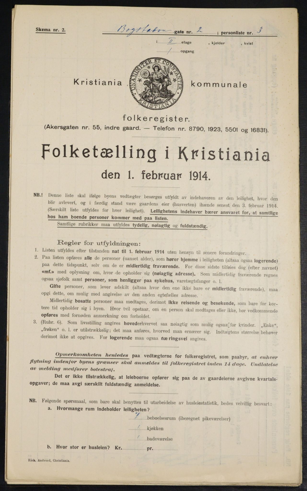 OBA, Municipal Census 1914 for Kristiania, 1914, p. 6799