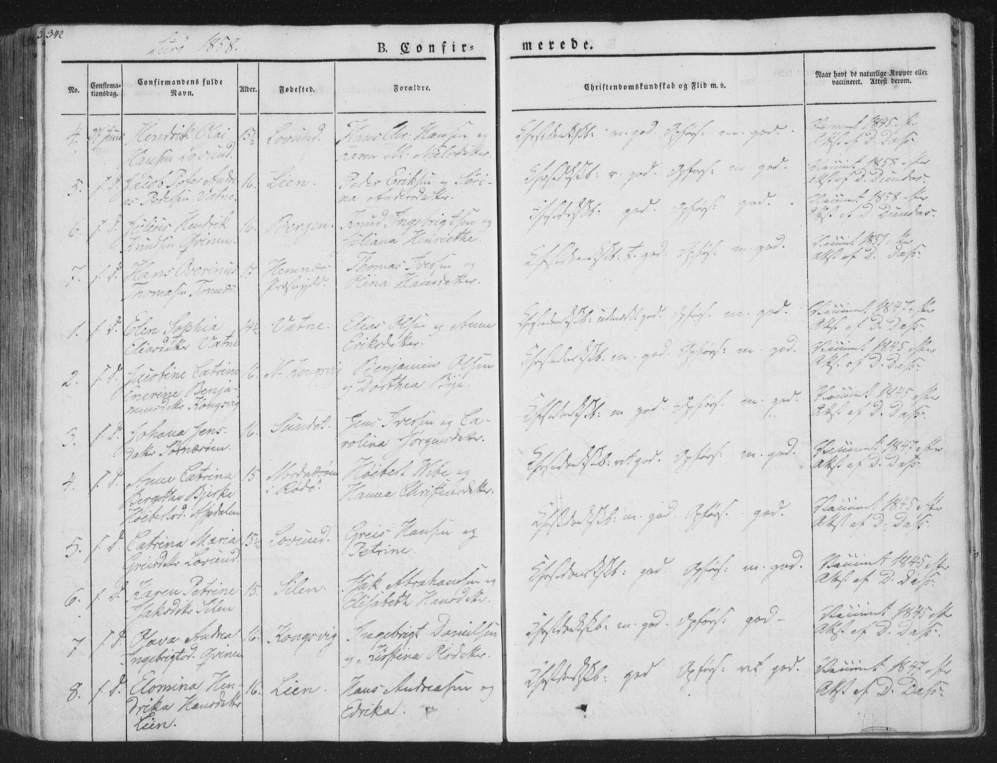 Ministerialprotokoller, klokkerbøker og fødselsregistre - Nordland, SAT/A-1459/839/L0565: Parish register (official) no. 839A02, 1825-1862, p. 342