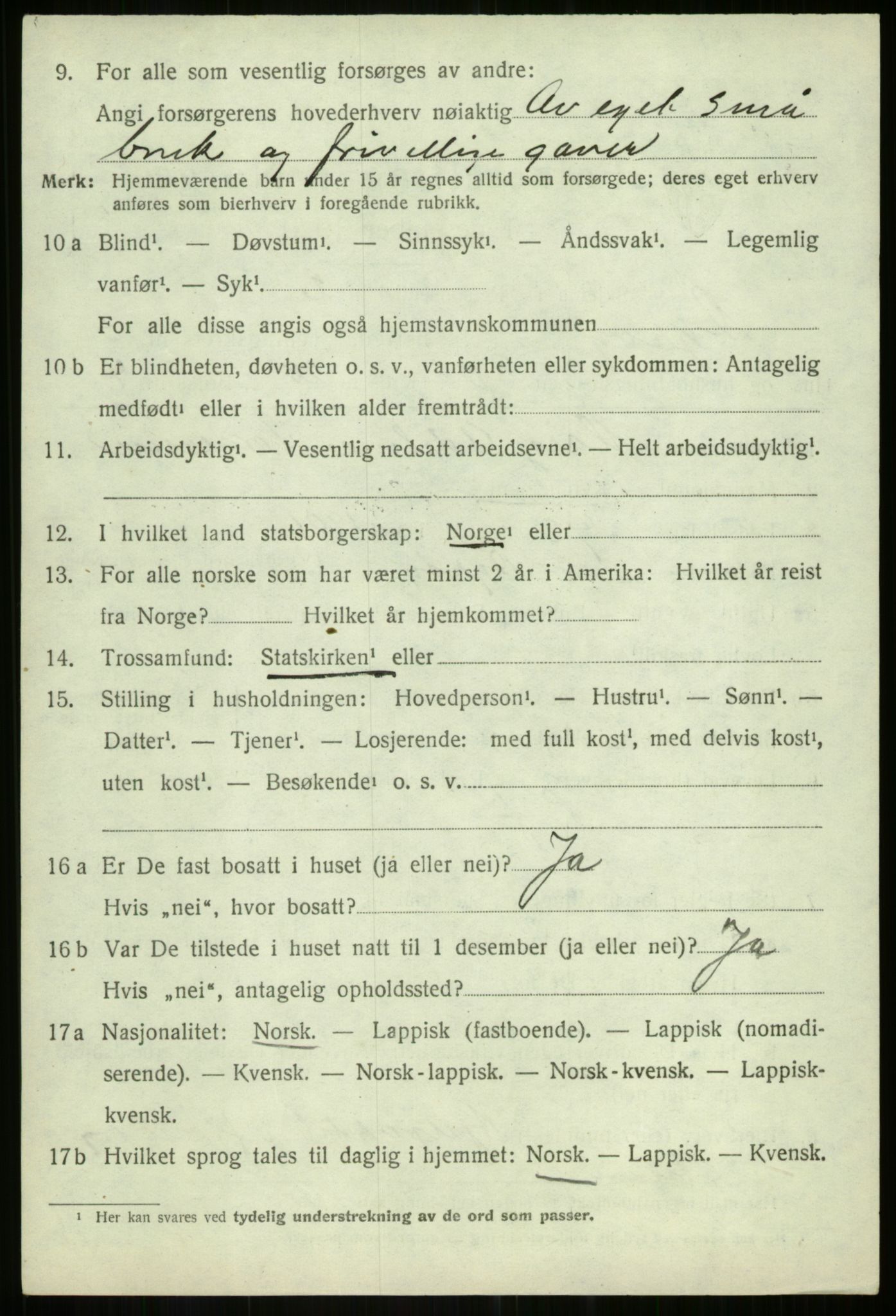 SATØ, 1920 census for Dyrøy, 1920, p. 3112