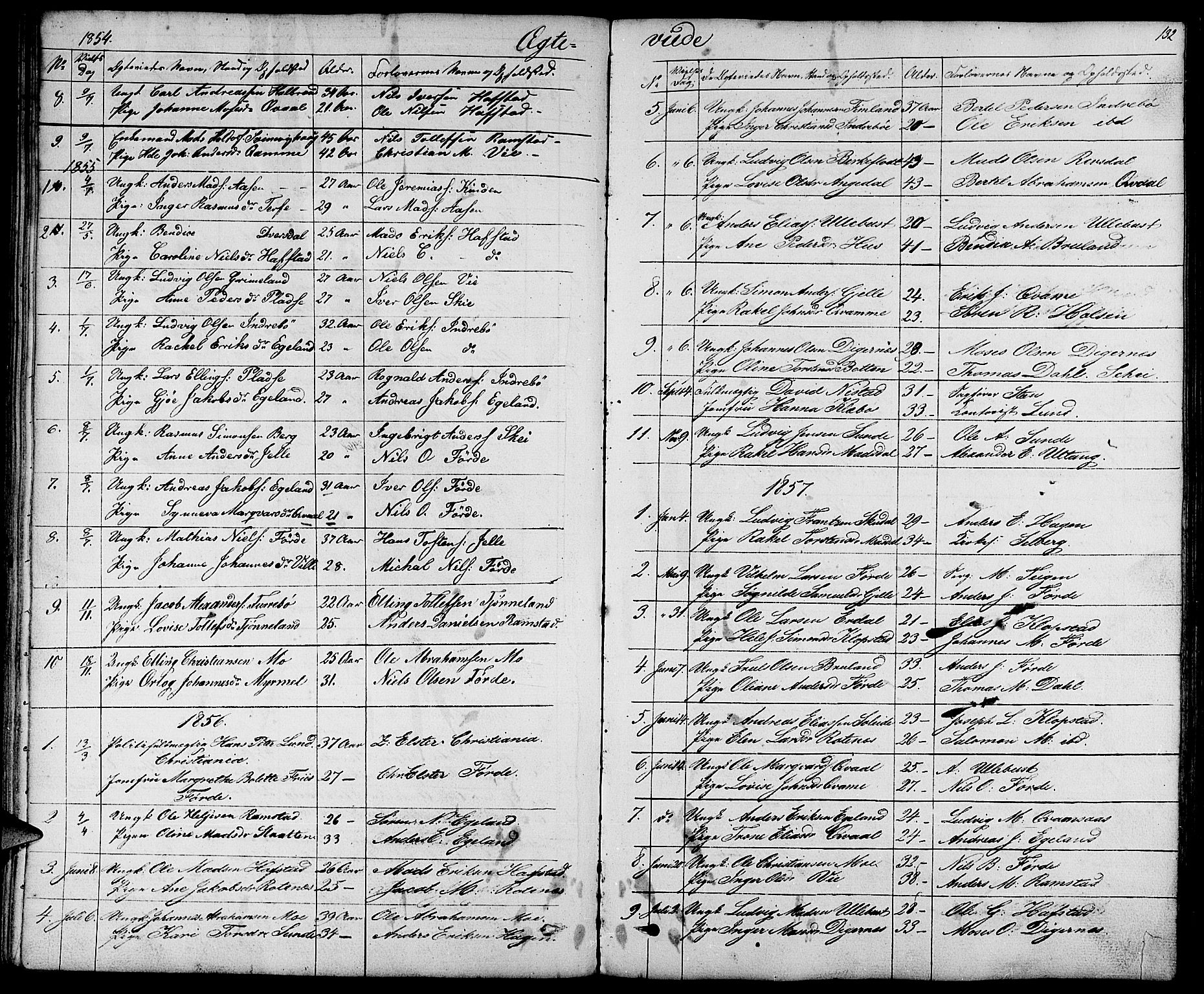 Førde sokneprestembete, SAB/A-79901/H/Hab/Haba/L0001: Parish register (copy) no. A 1, 1853-1880, p. 132