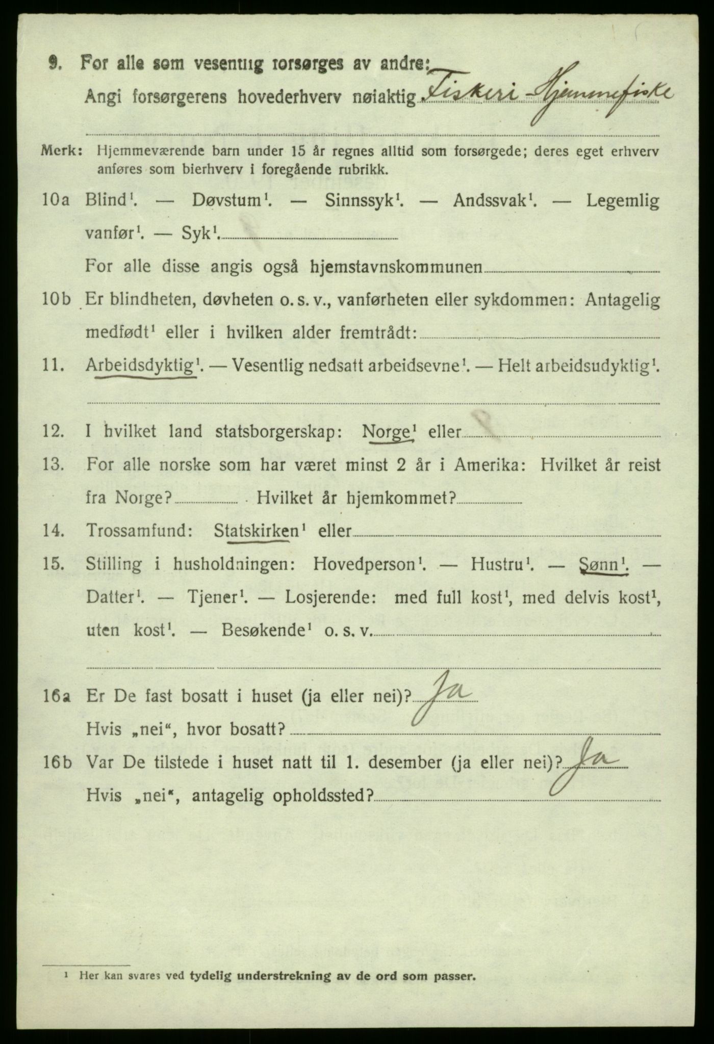 SAB, 1920 census for Hjelme, 1920, p. 1291
