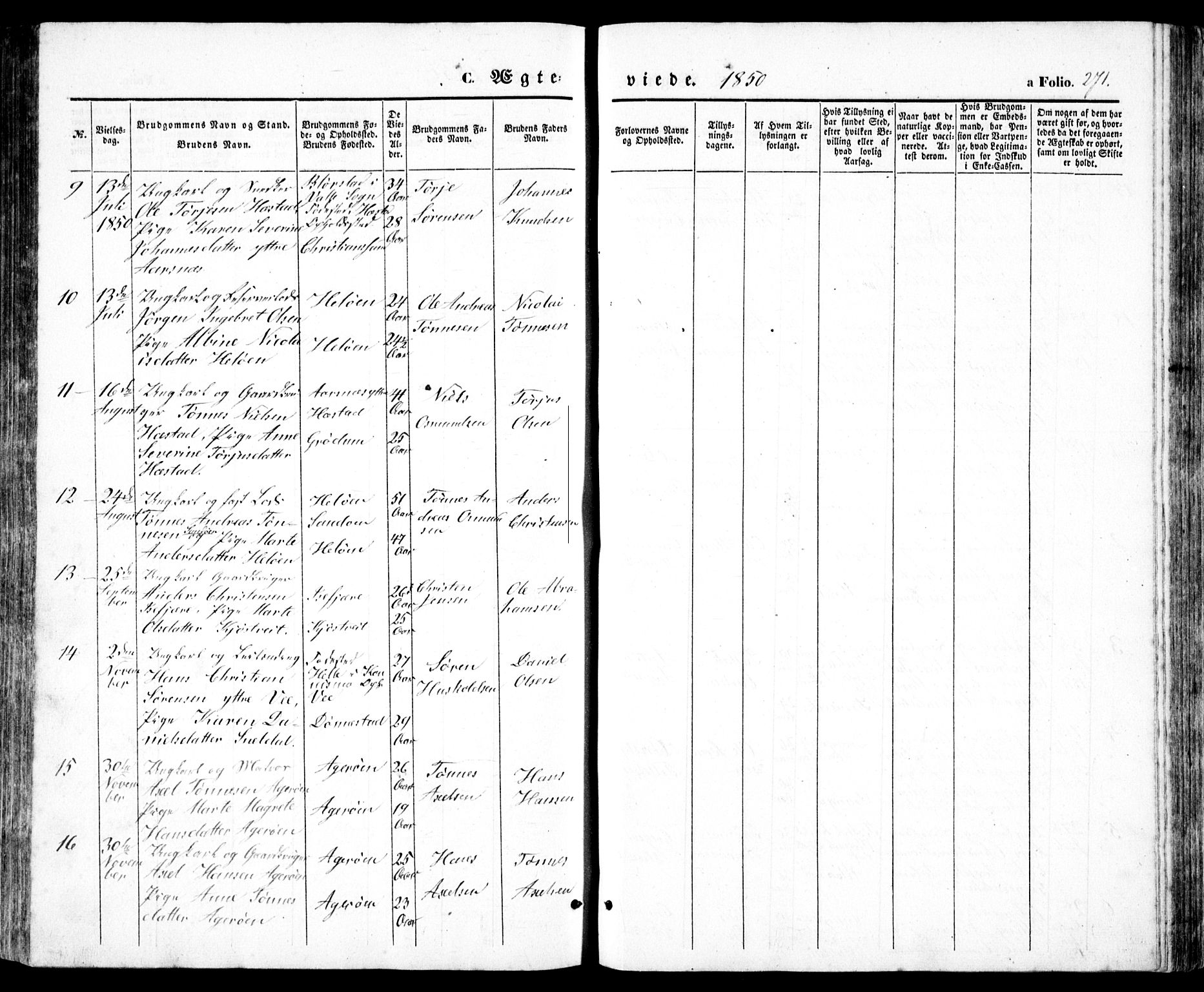 Høvåg sokneprestkontor, SAK/1111-0025/F/Fb/L0002: Parish register (copy) no. B 2, 1847-1869, p. 271