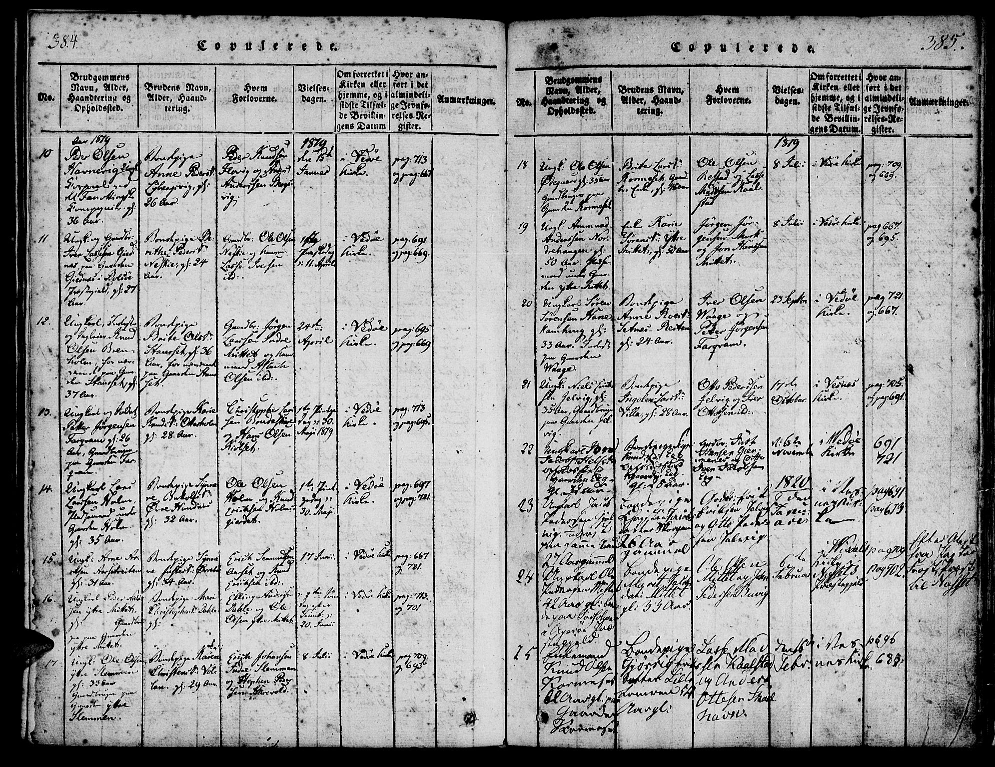 Ministerialprotokoller, klokkerbøker og fødselsregistre - Møre og Romsdal, AV/SAT-A-1454/547/L0602: Parish register (official) no. 547A04, 1818-1845, p. 384-385