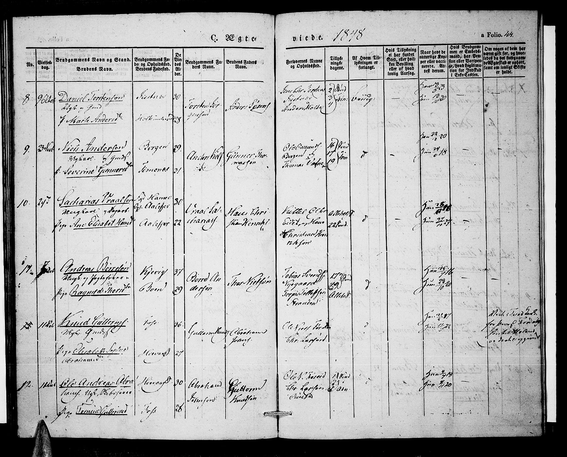 Tveit sokneprestkontor, AV/SAK-1111-0043/F/Fa/L0004: Parish register (official) no. A 4, 1843-1852, p. 44