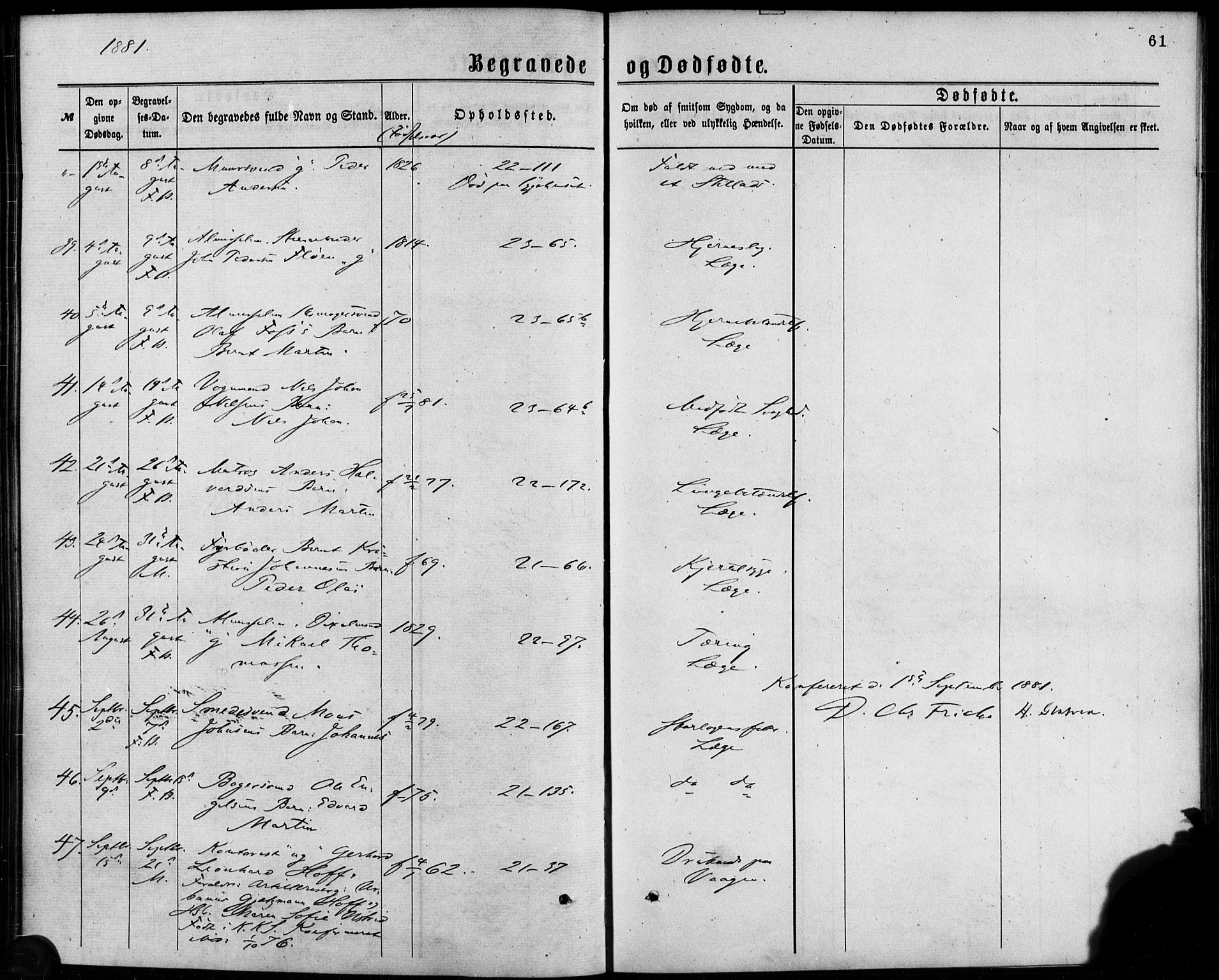 Korskirken sokneprestembete, AV/SAB-A-76101/H/Haa/L0046: Parish register (official) no. E 4, 1875-1883, p. 61