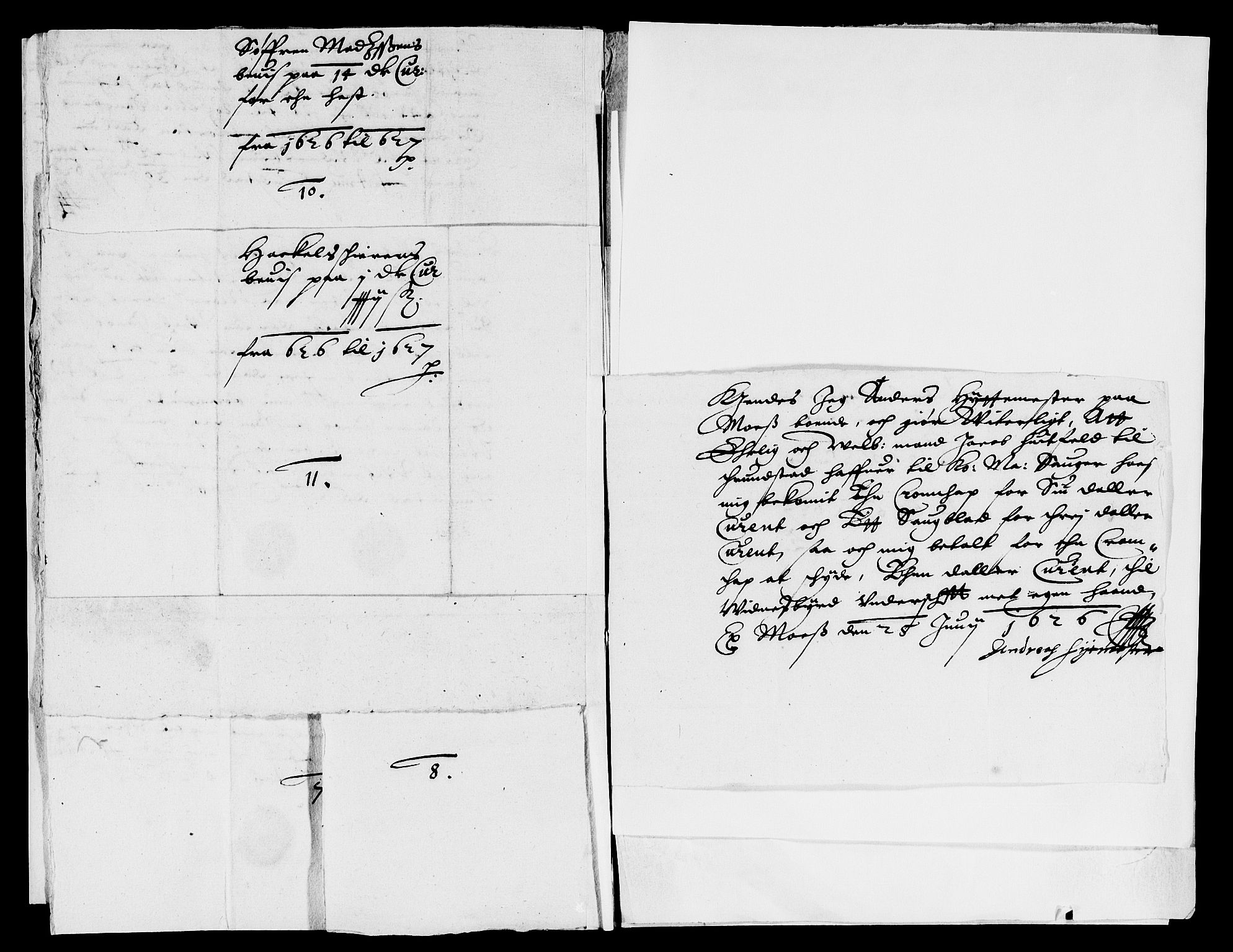 Rentekammeret inntil 1814, Reviderte regnskaper, Lensregnskaper, RA/EA-5023/R/Rb/Rbi/L0001: Mørk sager på Hurum og toll av Follo og Bragernes, 1624-1630