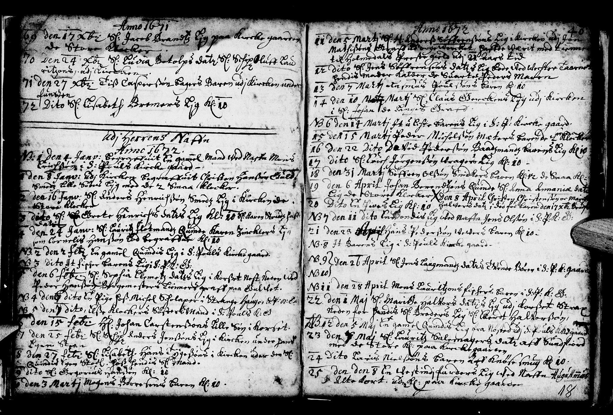 Nykirken Sokneprestembete, SAB/A-77101/H/Haa/L0001: Parish register (official) no. A 1, 1668-1820, p. 18