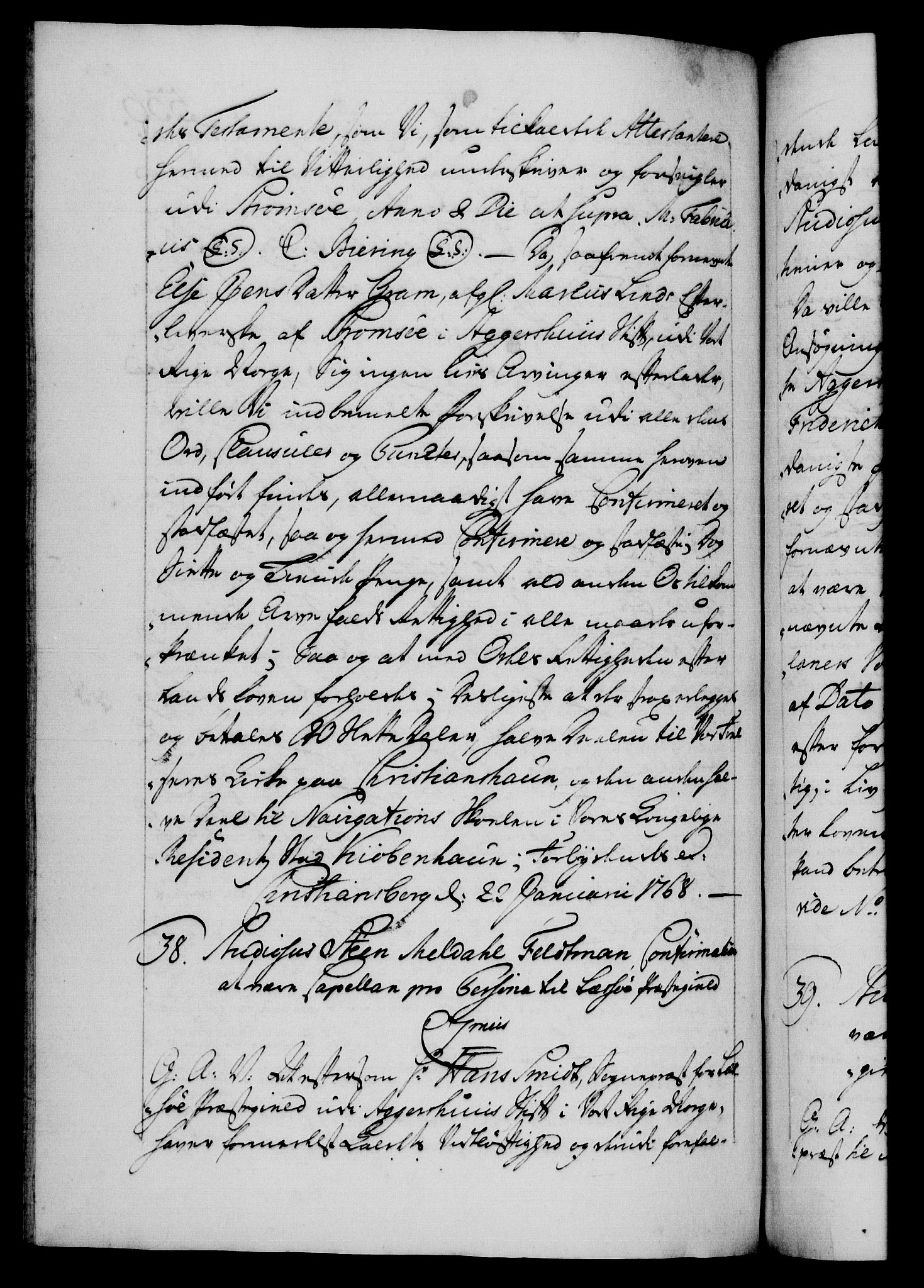 Danske Kanselli 1572-1799, AV/RA-EA-3023/F/Fc/Fca/Fcaa/L0043: Norske registre, 1766-1768, p. 536b