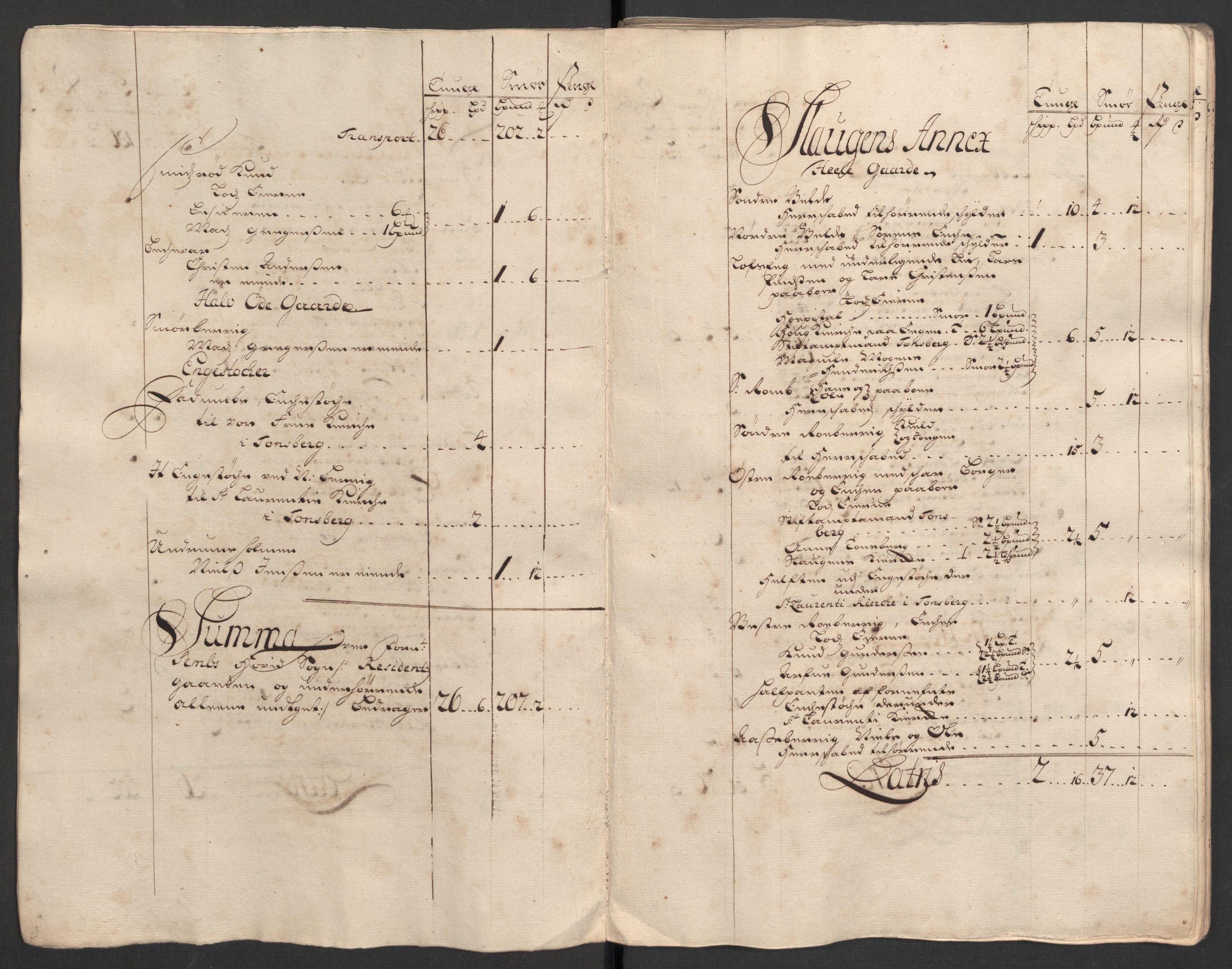 Rentekammeret inntil 1814, Reviderte regnskaper, Fogderegnskap, RA/EA-4092/R32/L1874: Fogderegnskap Jarlsberg grevskap, 1709, p. 24