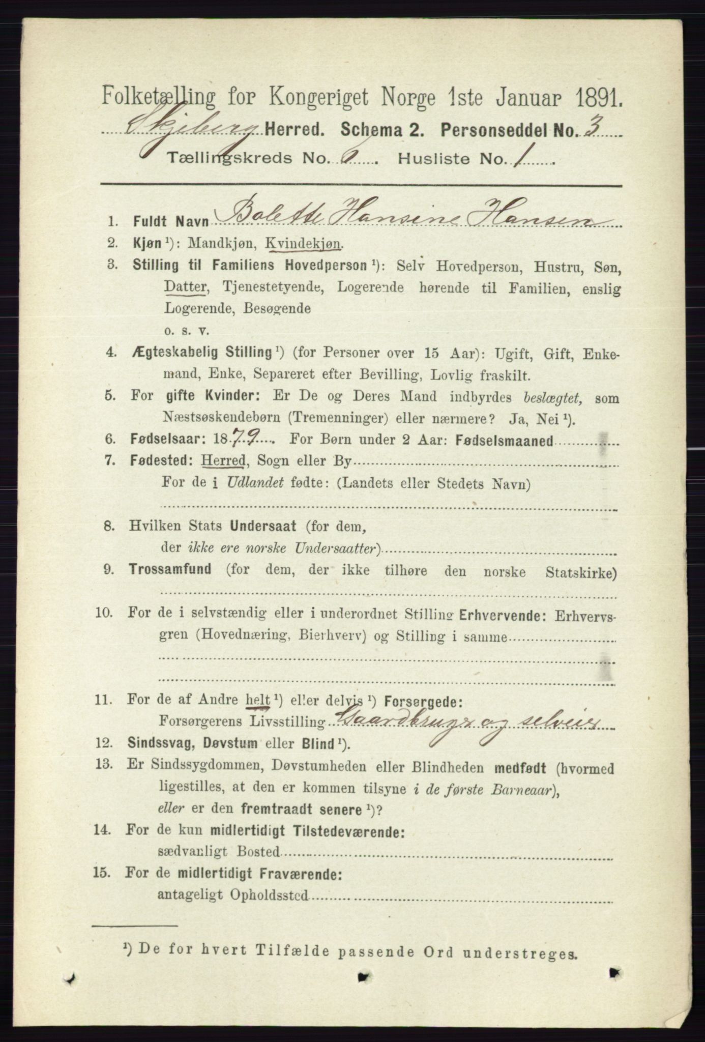 RA, 1891 census for 0115 Skjeberg, 1891, p. 2838