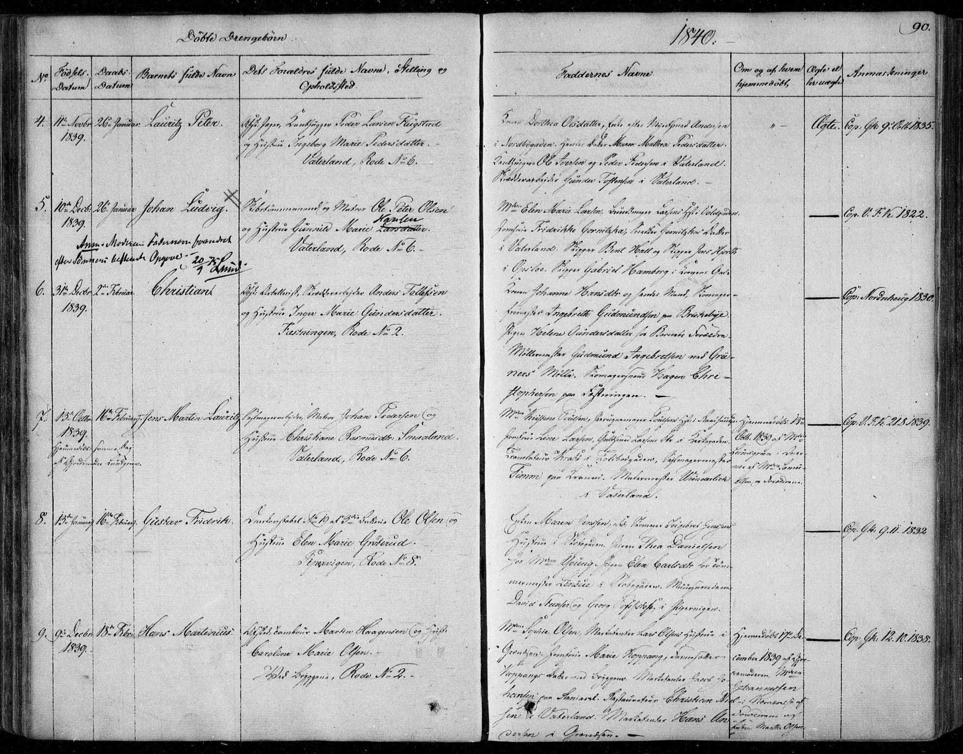 Garnisonsmenigheten Kirkebøker, SAO/A-10846/F/Fa/L0006: Parish register (official) no. 6, 1828-1841, p. 90