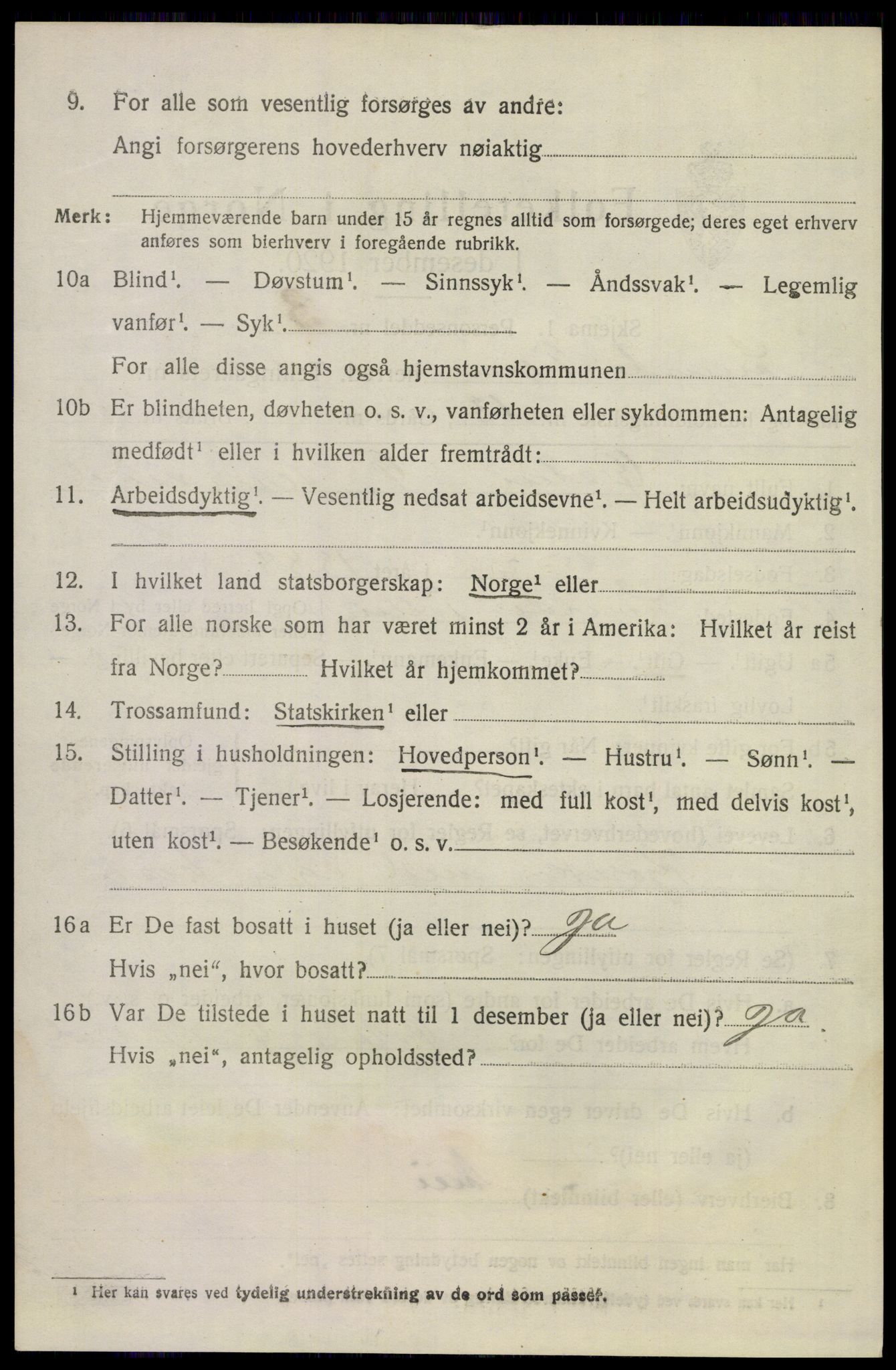 SAKO, 1920 census for Lunde, 1920, p. 1730