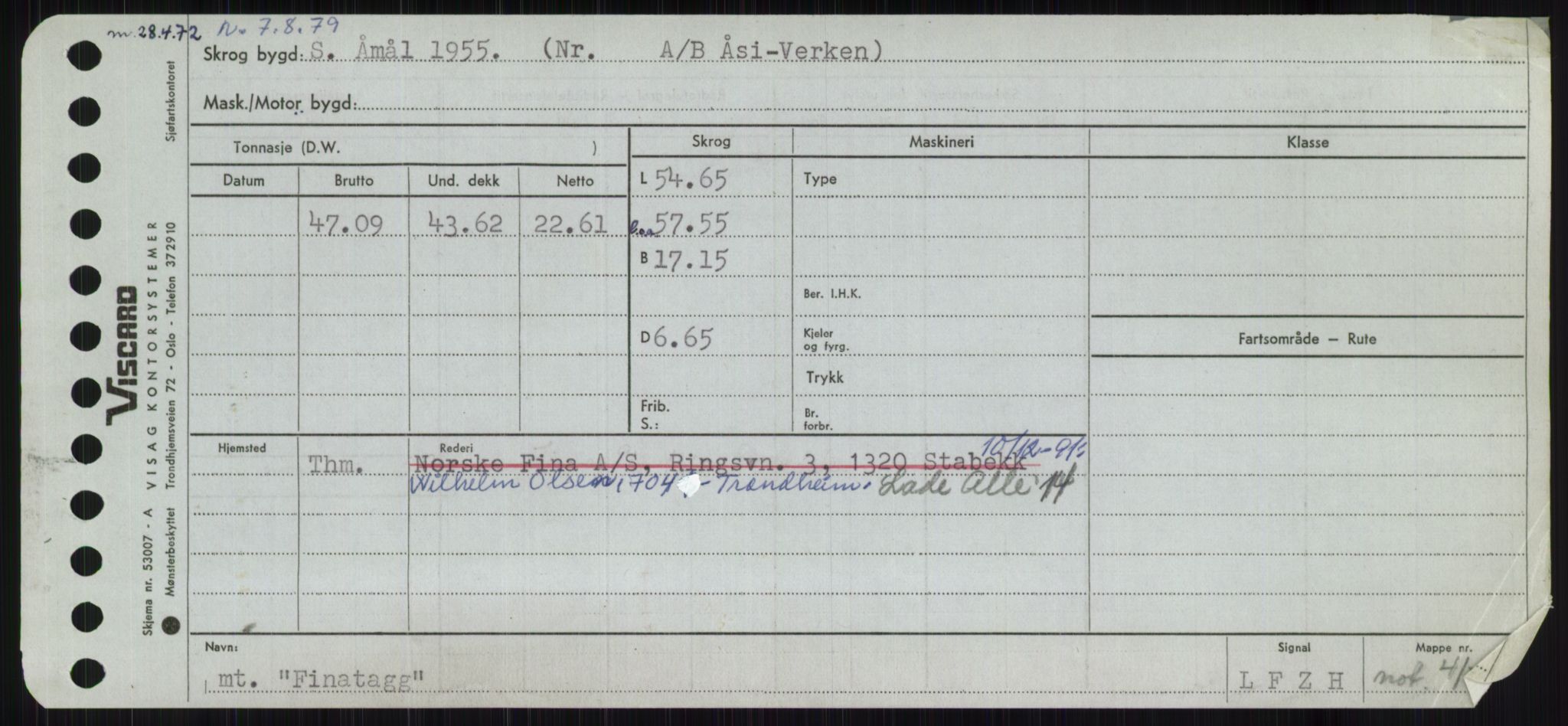 Sjøfartsdirektoratet med forløpere, Skipsmålingen, RA/S-1627/H/Ha/L0002/0001: Fartøy, Eik-Hill / Fartøy, Eik-F, p. 411