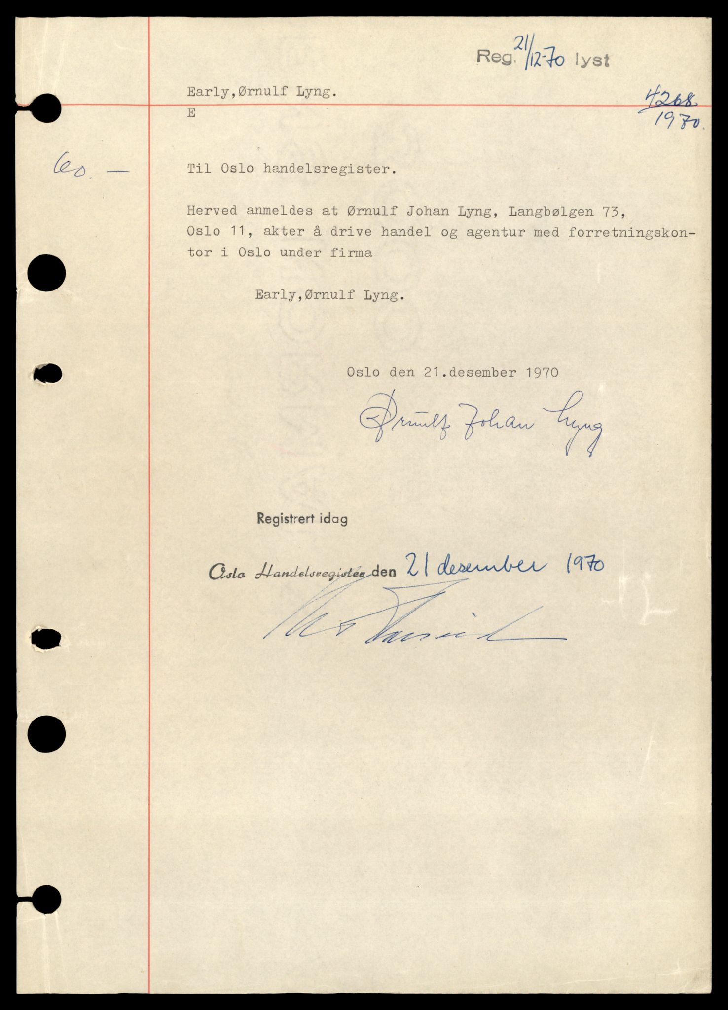 Oslo byfogd, Handelsregisteret, AV/SAT-A-10867/G/Gb/Gbb/L0012: Registreringsmeldinger, E-H, 1975, p. 1