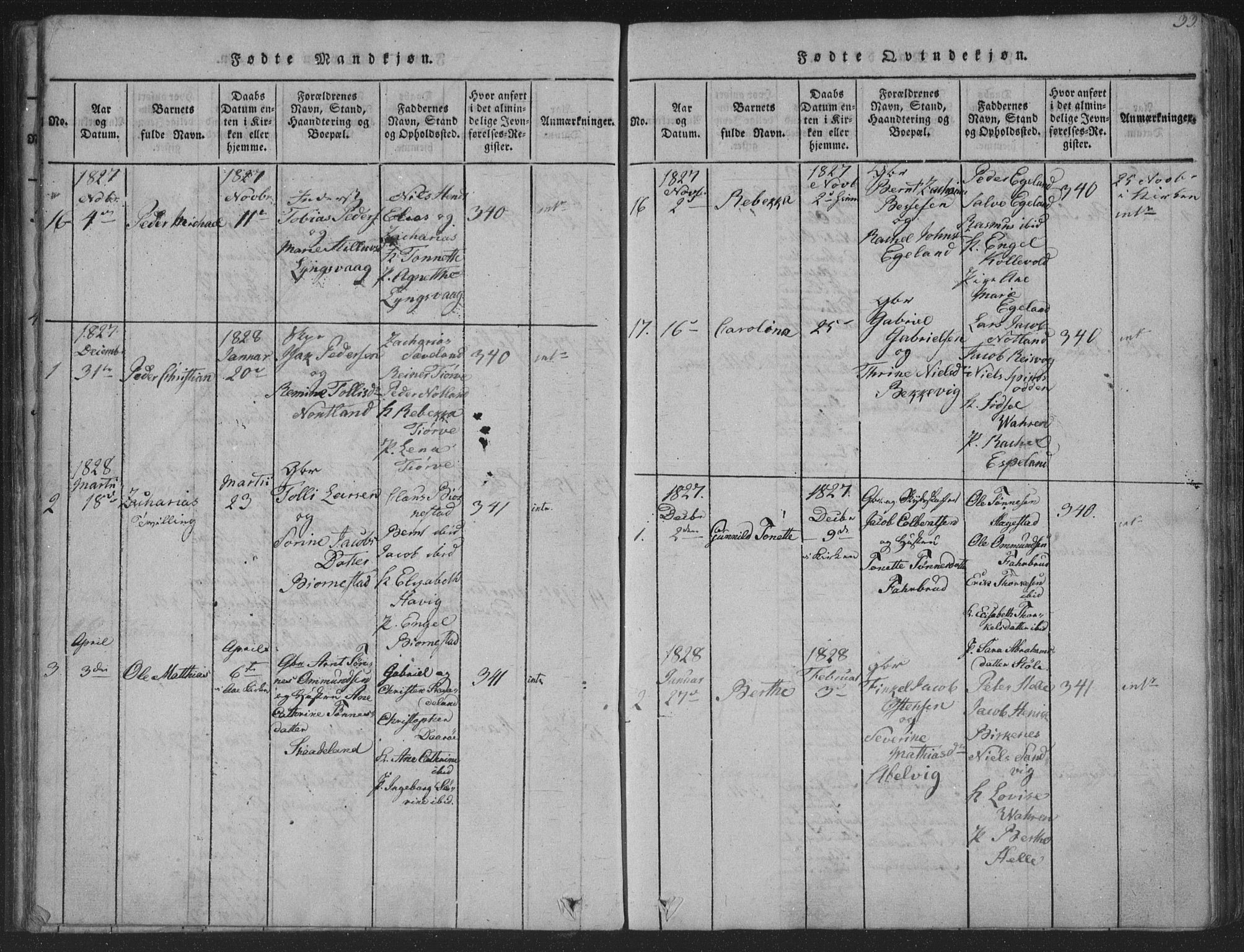 Herad sokneprestkontor, SAK/1111-0018/F/Fa/Fab/L0002: Parish register (official) no. A 2, 1816-1844, p. 33