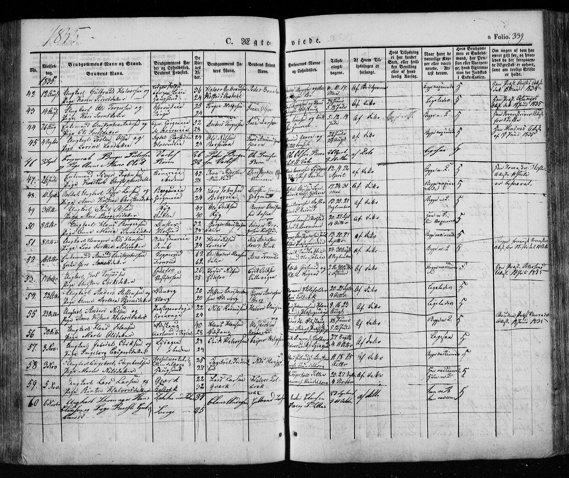 Eiker kirkebøker, AV/SAKO-A-4/F/Fa/L0013a: Parish register (official) no. I 13A, 1832-1845, p. 339