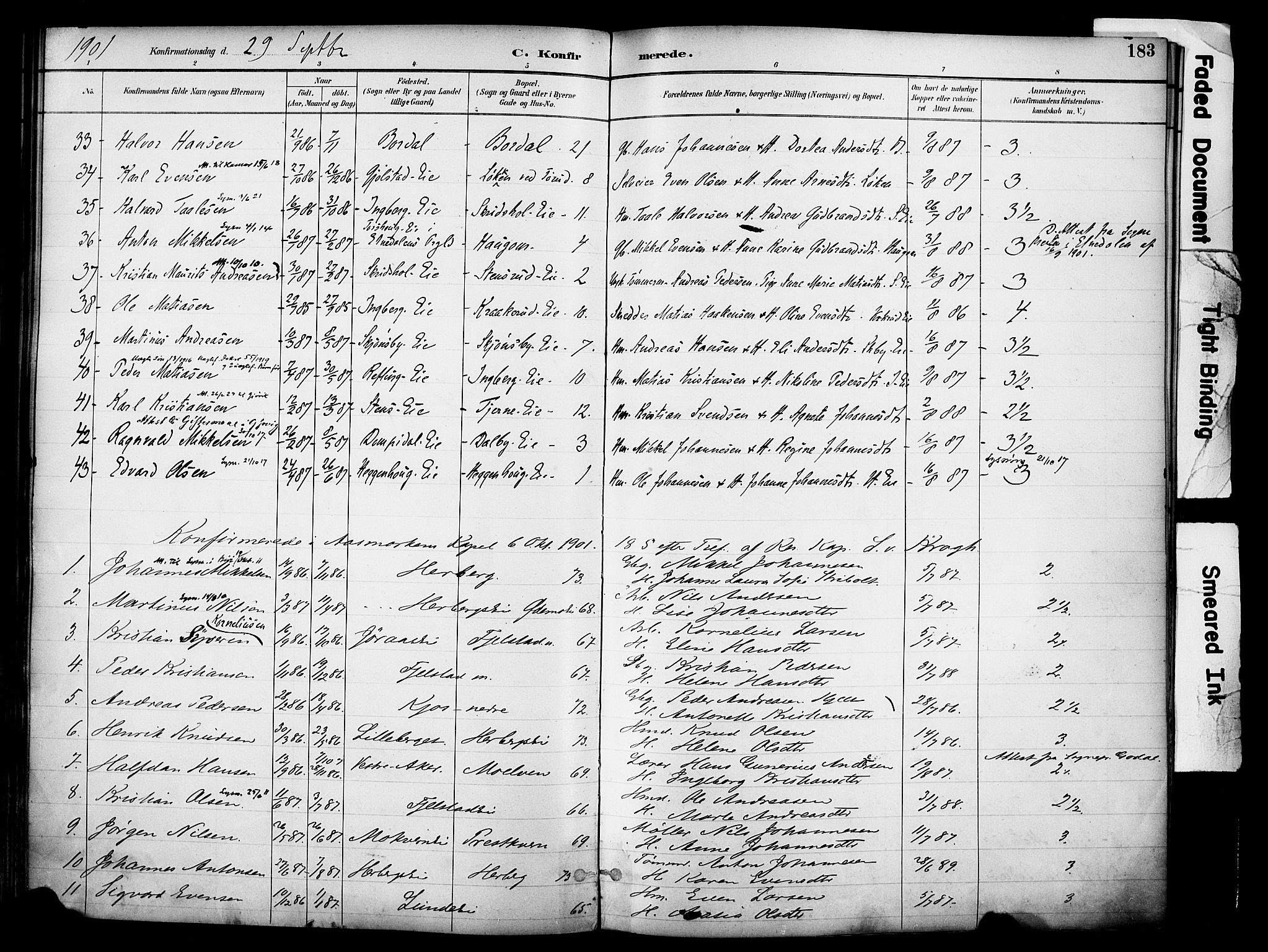 Ringsaker prestekontor, AV/SAH-PREST-014/K/Ka/L0017: Parish register (official) no. 17, 1891-1902, p. 183