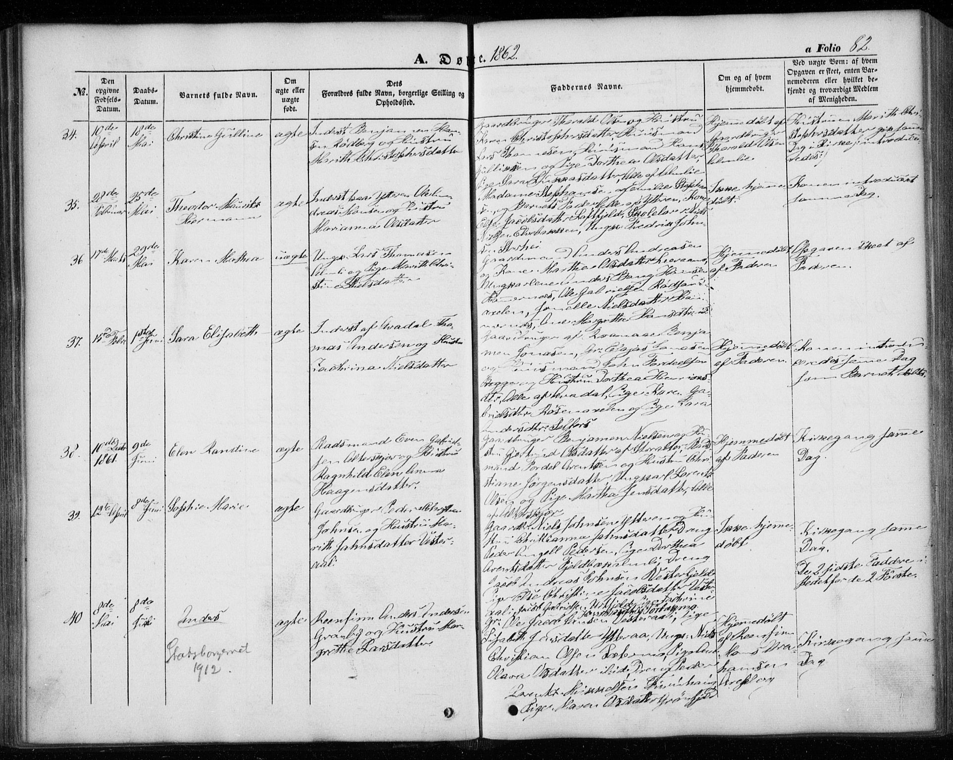 Ministerialprotokoller, klokkerbøker og fødselsregistre - Nordland, SAT/A-1459/827/L0392: Parish register (official) no. 827A04, 1853-1866, p. 82