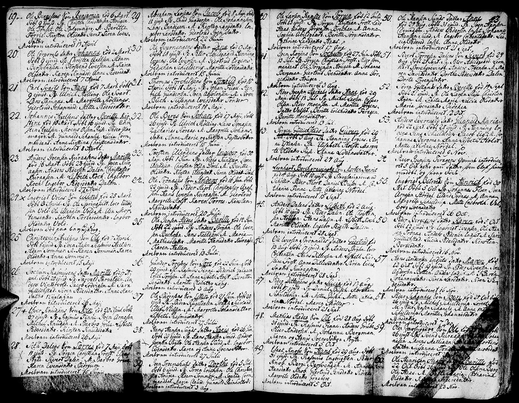 Ministerialprotokoller, klokkerbøker og fødselsregistre - Sør-Trøndelag, SAT/A-1456/681/L0925: Parish register (official) no. 681A03, 1727-1766, p. 43