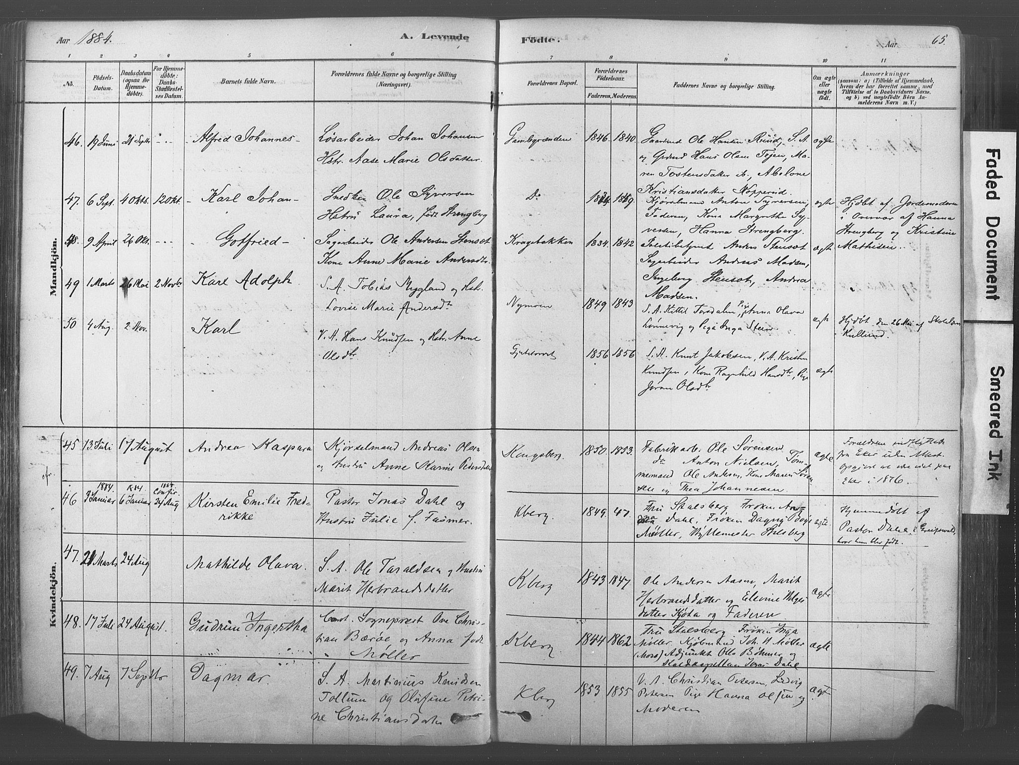 Kongsberg kirkebøker, AV/SAKO-A-22/F/Fb/L0001: Parish register (official) no. II 1, 1878-1886, p. 65