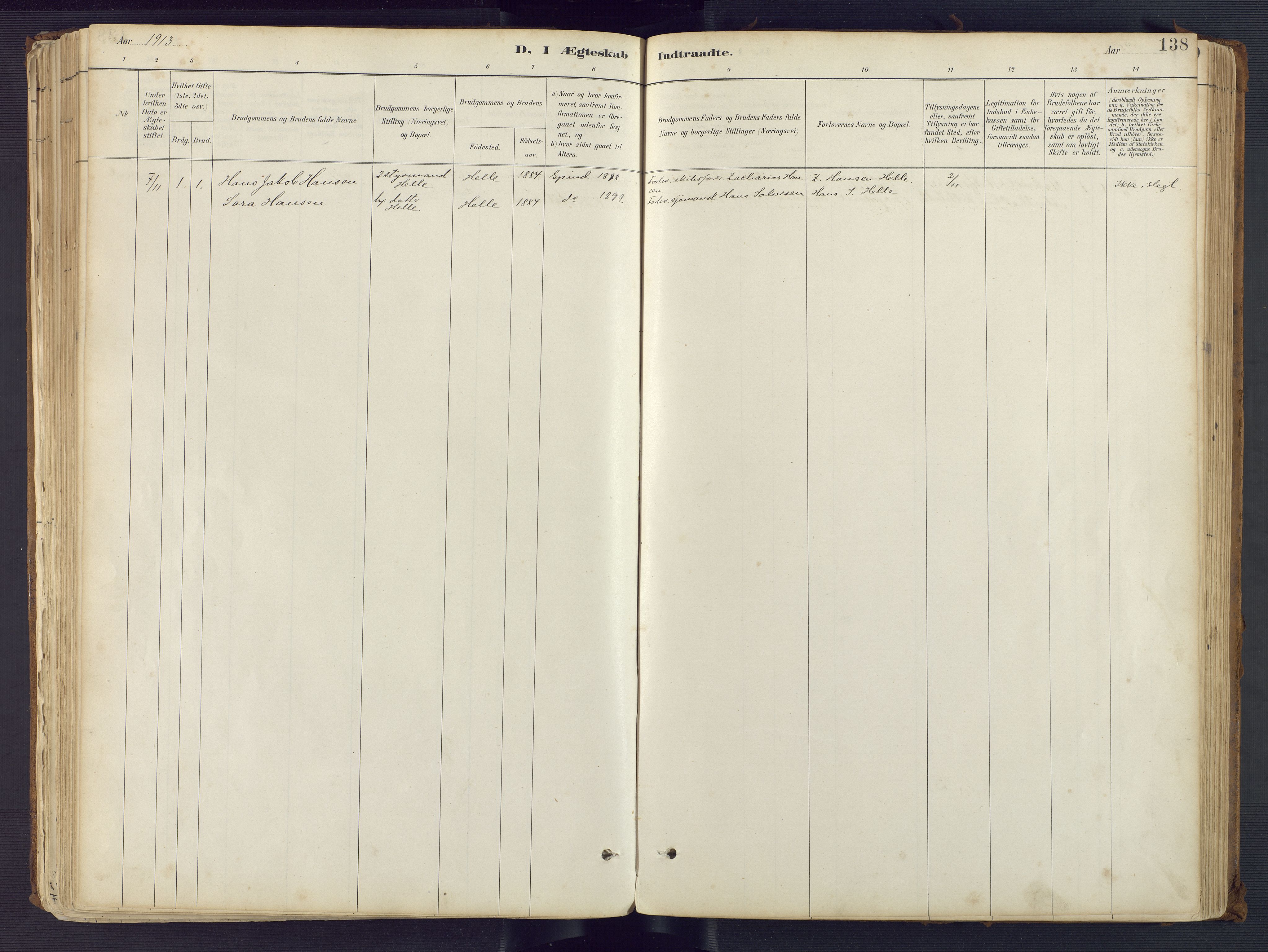 Sirdal sokneprestkontor, AV/SAK-1111-0036/F/Fa/Fab/L0004: Parish register (official) no. A 4, 1887-1919, p. 138