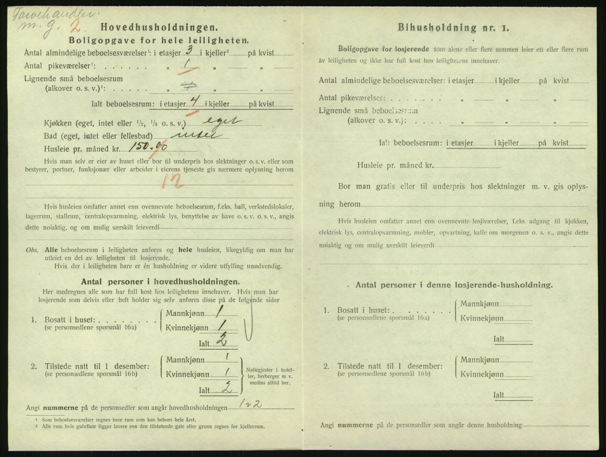 SAH, 1920 census for Lillehammer, 1920, p. 2047