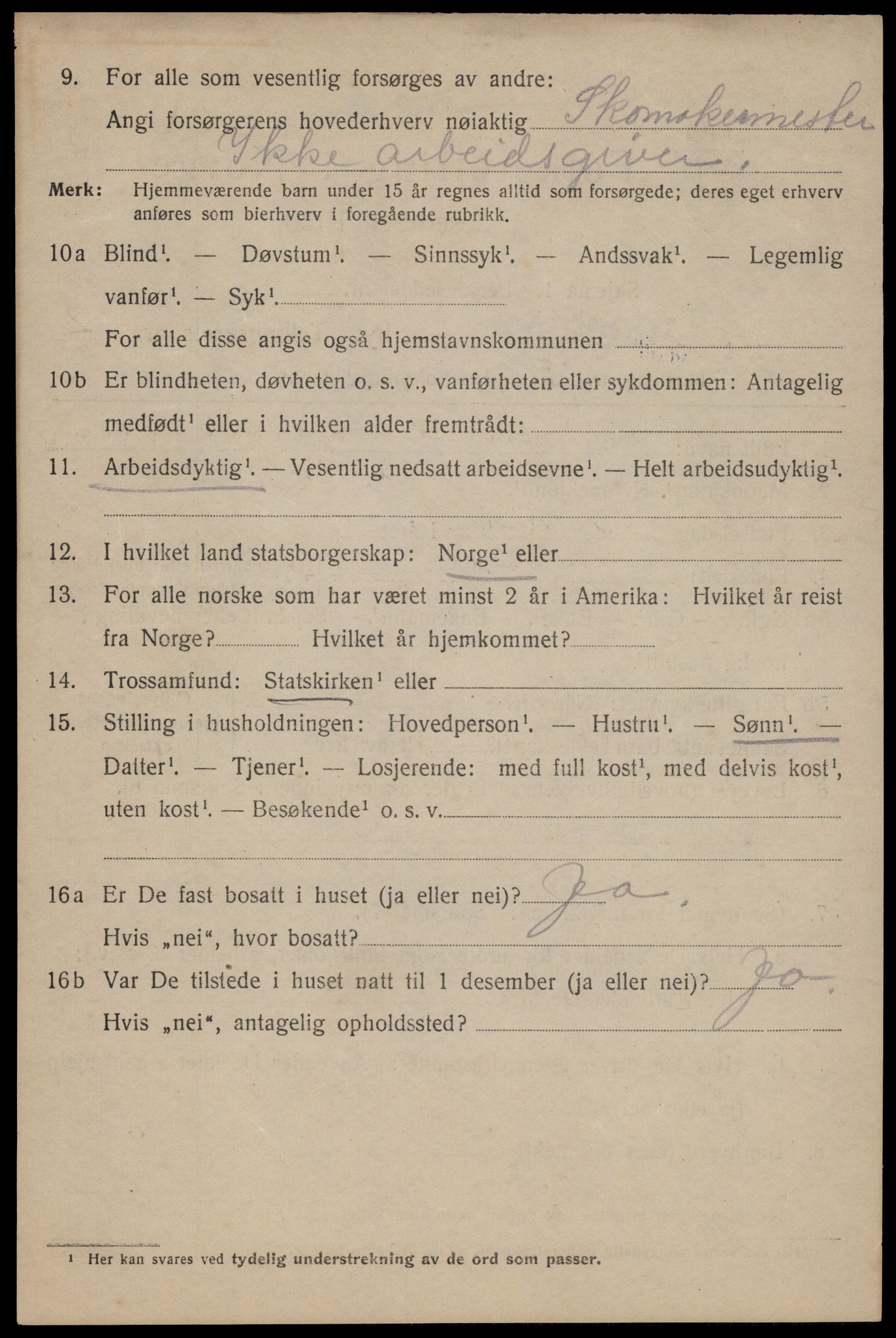 SAT, 1920 census for Trondheim, 1920, p. 107679