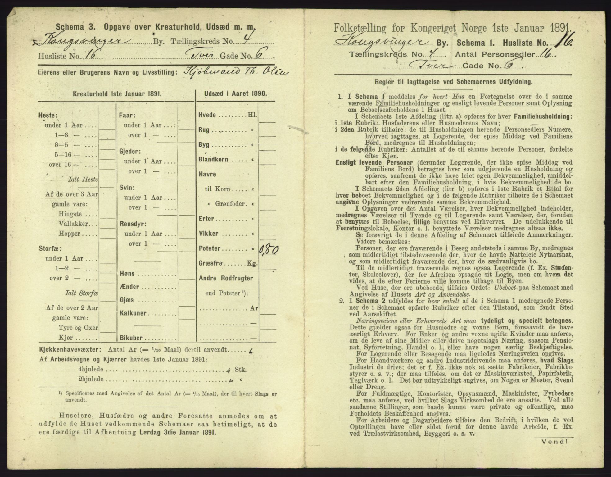 RA, 1891 census for 0402 Kongsvinger, 1891, p. 279