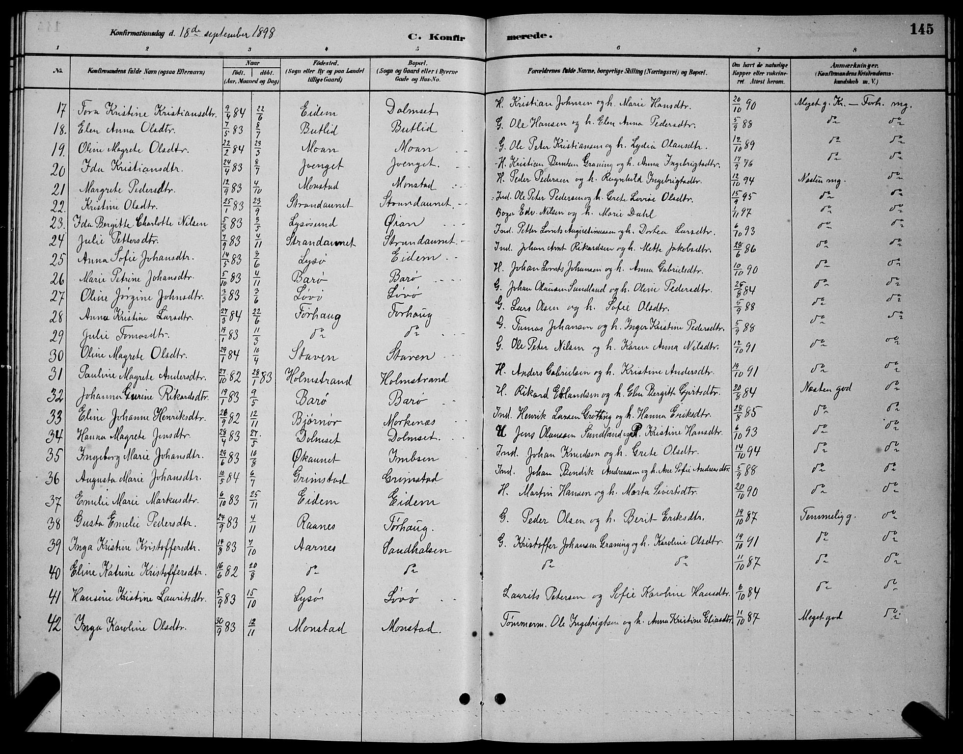 Ministerialprotokoller, klokkerbøker og fødselsregistre - Sør-Trøndelag, SAT/A-1456/655/L0687: Parish register (copy) no. 655C03, 1880-1898, p. 145