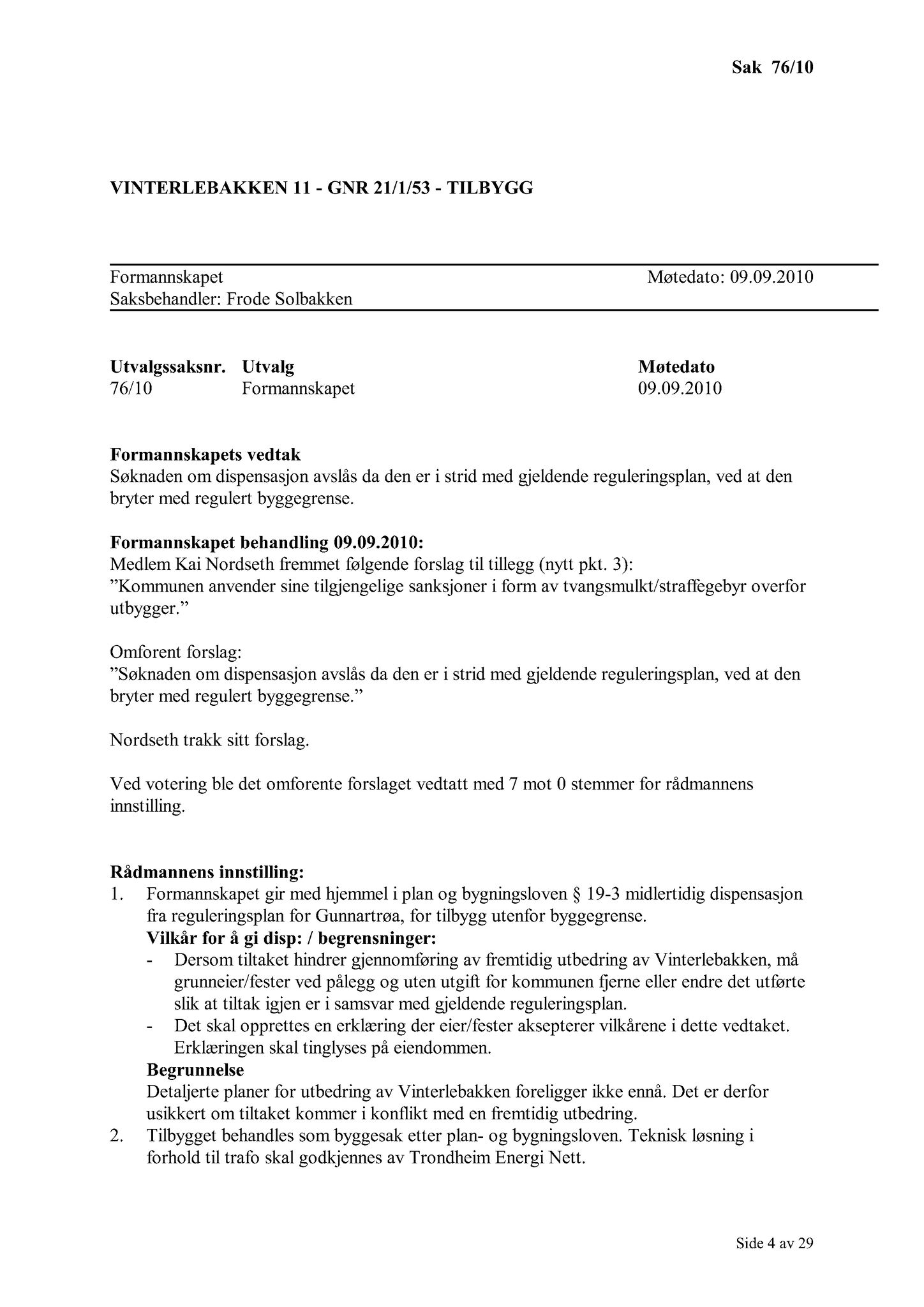 Klæbu Kommune, TRKO/KK/02-FS/L003: Formannsskapet - Møtedokumenter, 2010, p. 1660