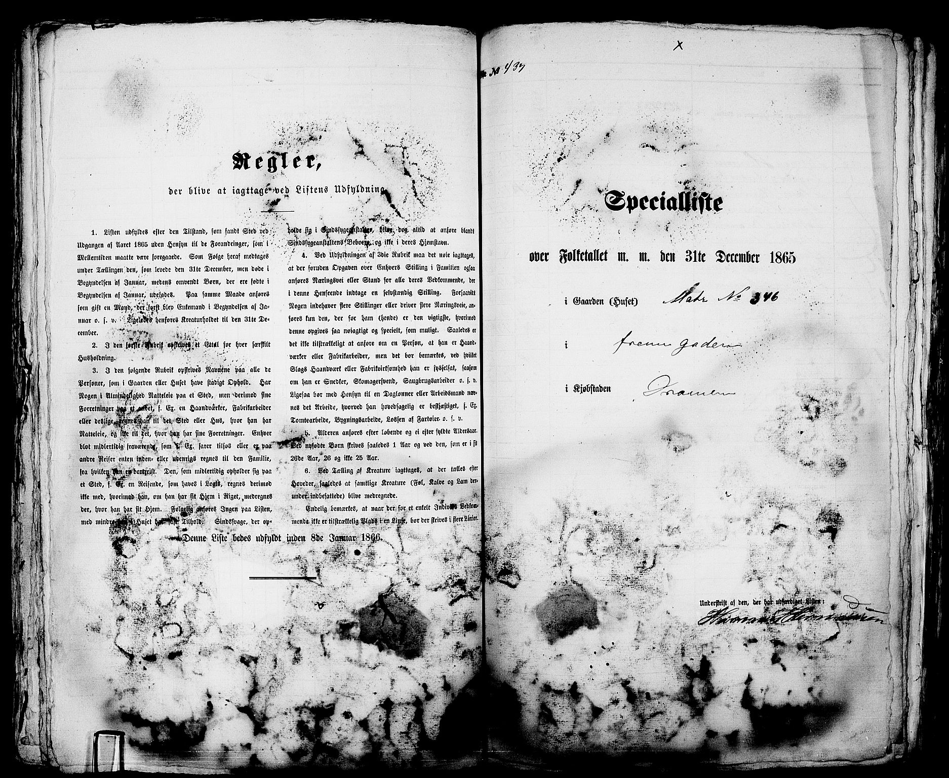 RA, 1865 census for Bragernes in Drammen, 1865, p. 921