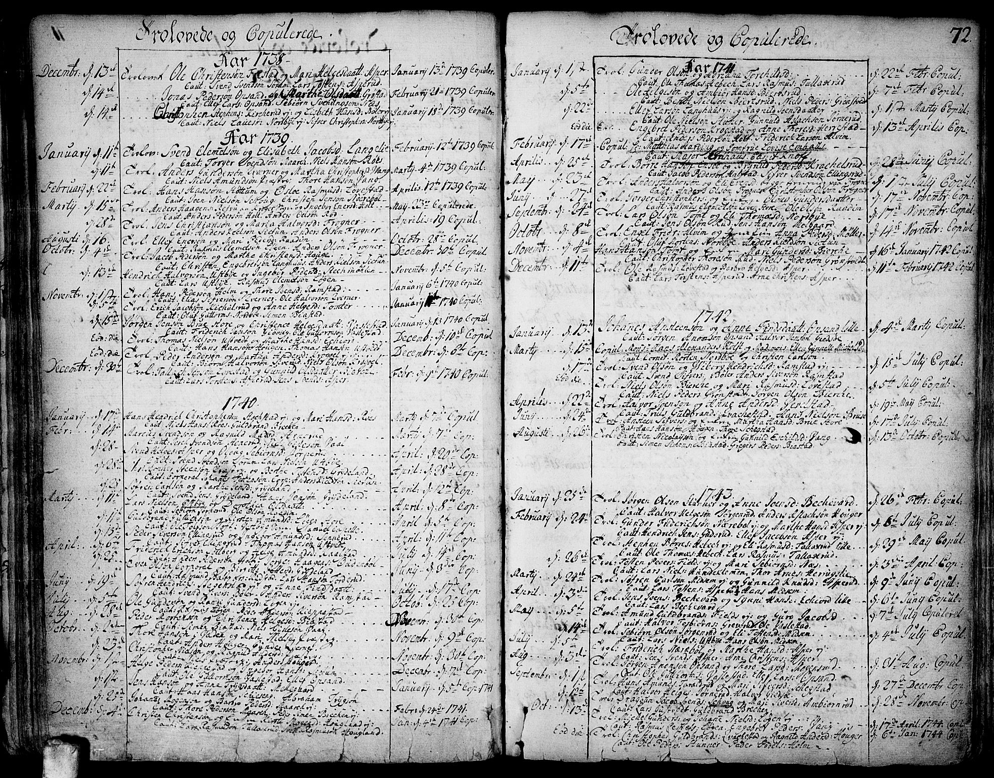 Kråkstad prestekontor Kirkebøker, SAO/A-10125a/F/Fa/L0001: Parish register (official) no. I 1, 1736-1785, p. 72