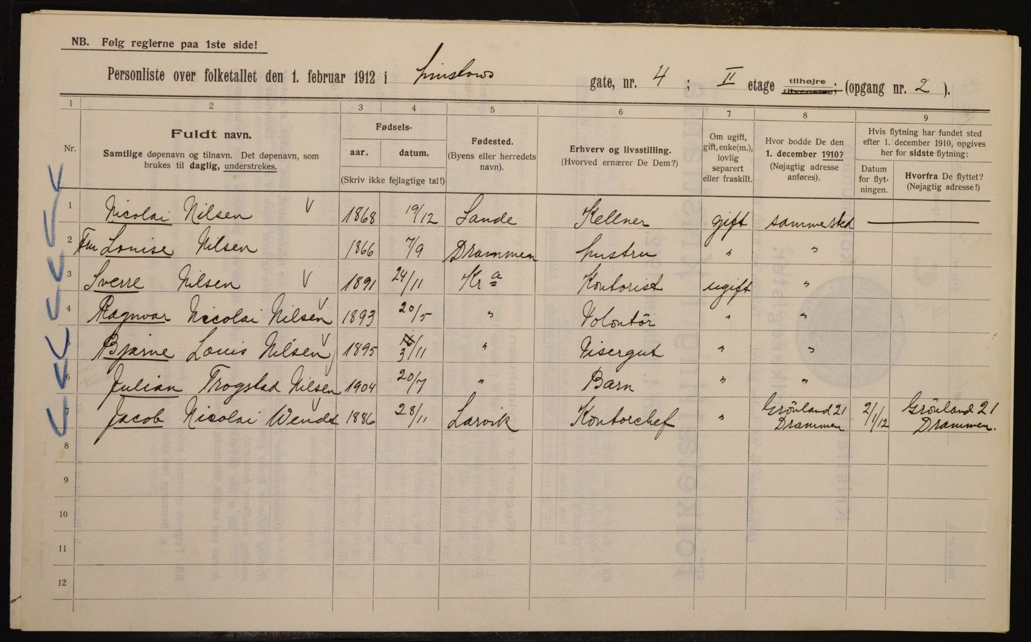 OBA, Municipal Census 1912 for Kristiania, 1912, p. 58067